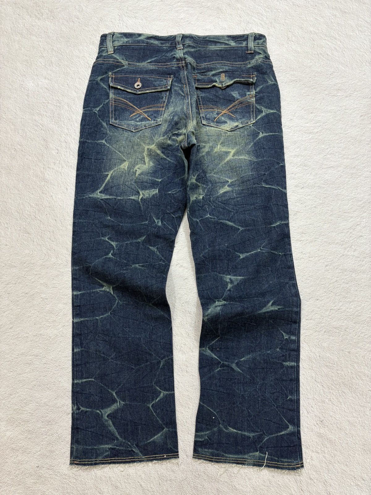 Japanese Brand 00s Japanese Brand Denim Heavy Whiskers Worn Look Y2K Size US 30 / EU 46 - 6 Thumbnail