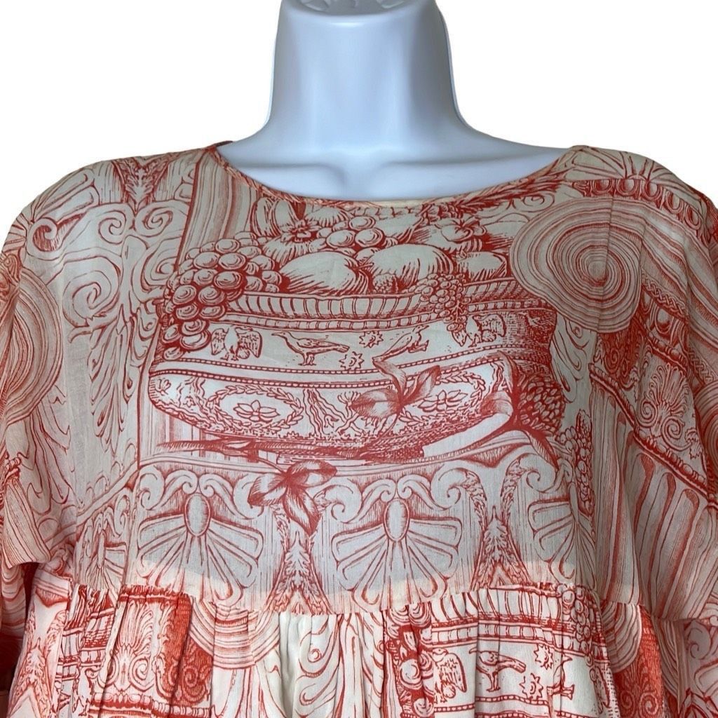 Mara Hoffman Mara Hoffman XXS Harrietta Dress White Orange Architectural Size XXS / US 00 / IT 34 - 3 Thumbnail