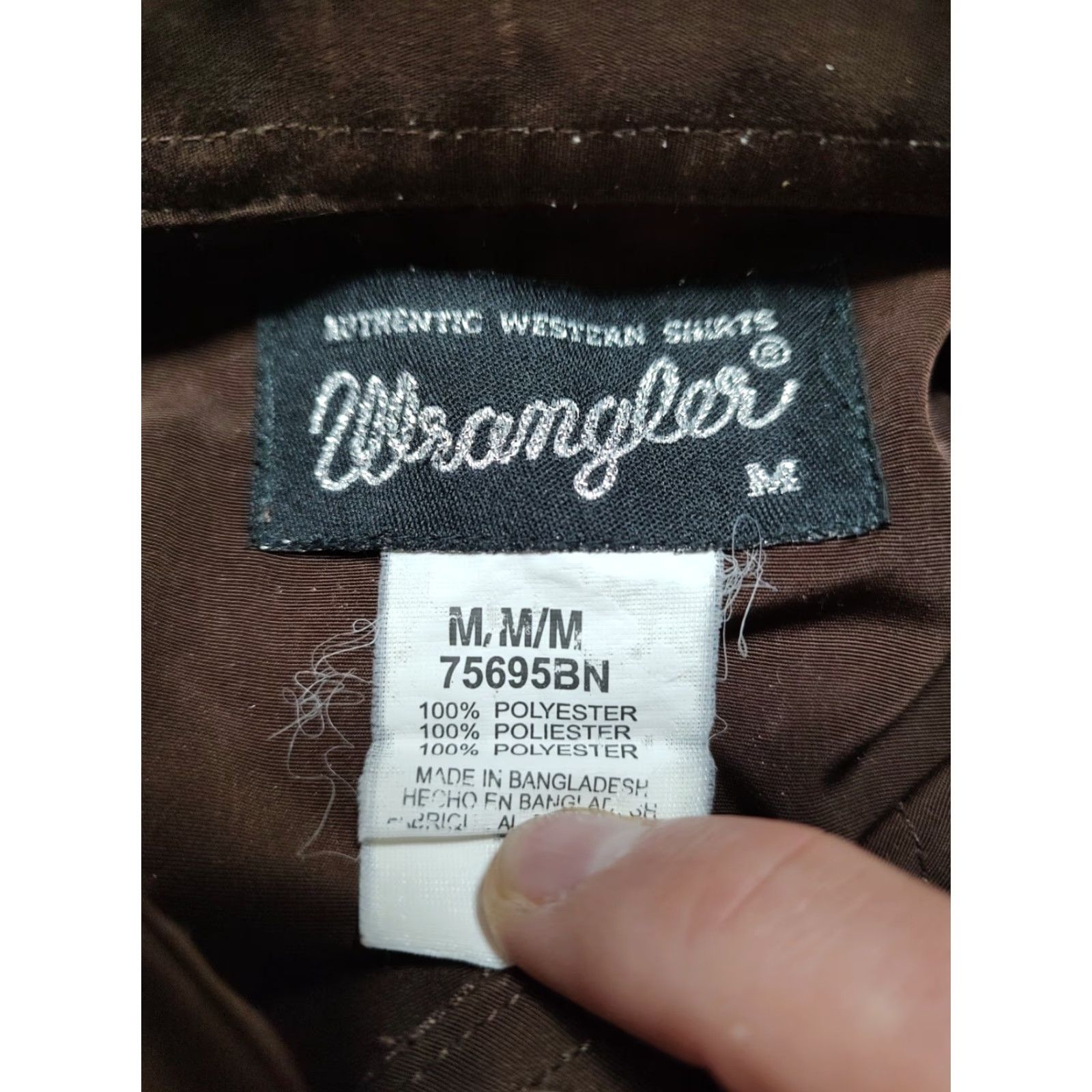 Wrangler VINTAGE Wrangler Shirt Mens M Western Pearl Snap All Over Print Logo Roper Brown Size US M / EU 48-50 / 2 - 4 Thumbnail