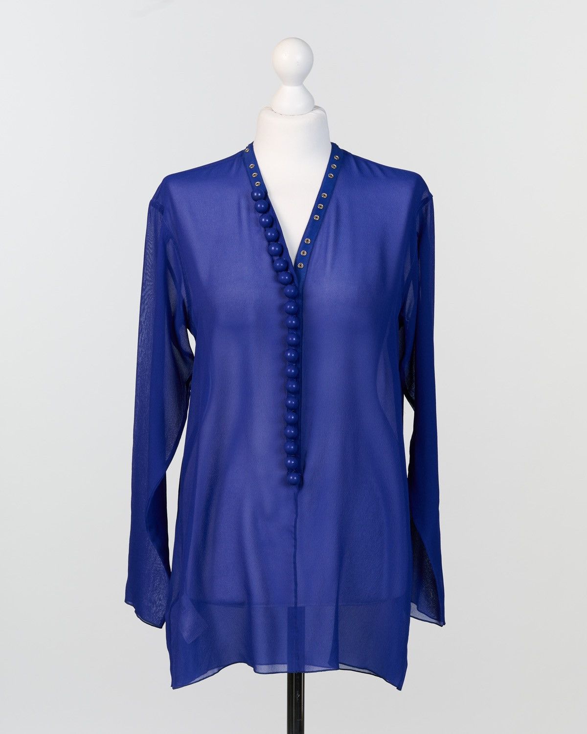 image of Maison Margiela Transparent Blouse Ss2009 in Blue, Women's (Size XS)