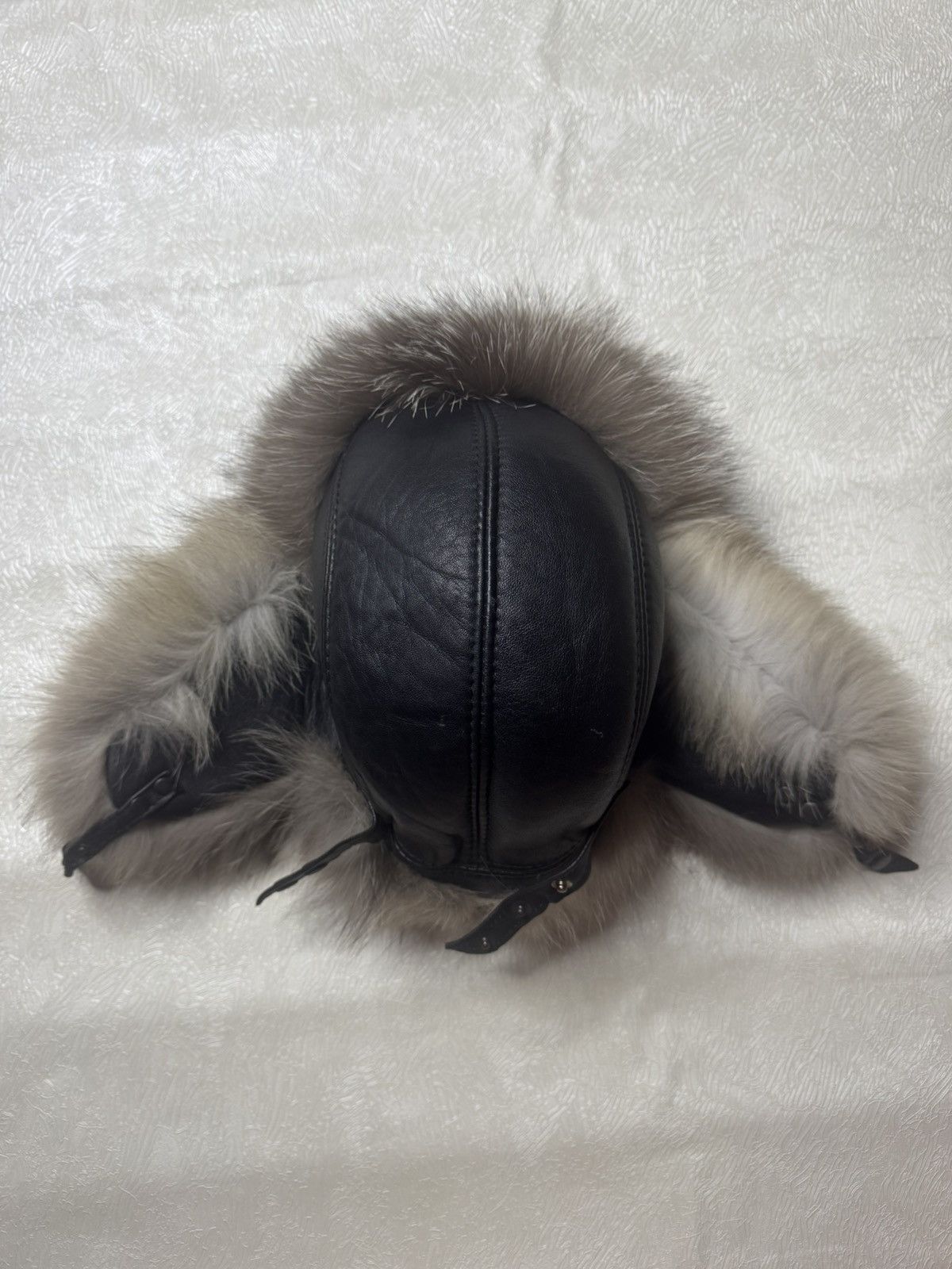 Japanese Brand ushanka hat with genuine leather and fur Size ONE SIZE - 2 Thumbnail