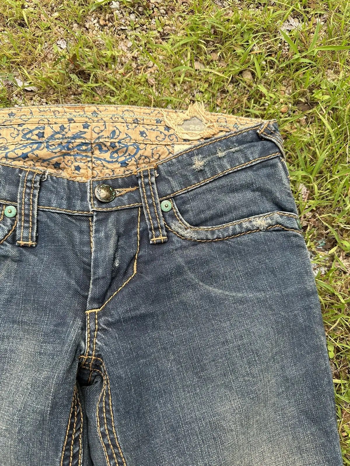 Cherokee CHEKORE JAPANESE BRAND DENIM RIPPED FLARED JEANS PANTS Size US 29 - 7 Thumbnail