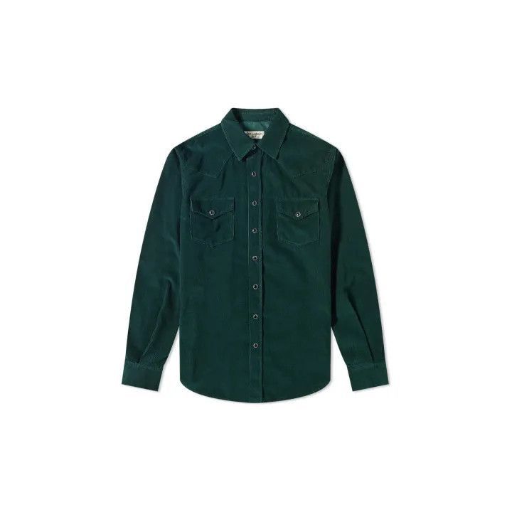 Saint Laurent Paris Saint Laurent Green Long Sleeve Button-Up Shirt-2507 Size US XL / EU 56 / 4 - 8 Thumbnail