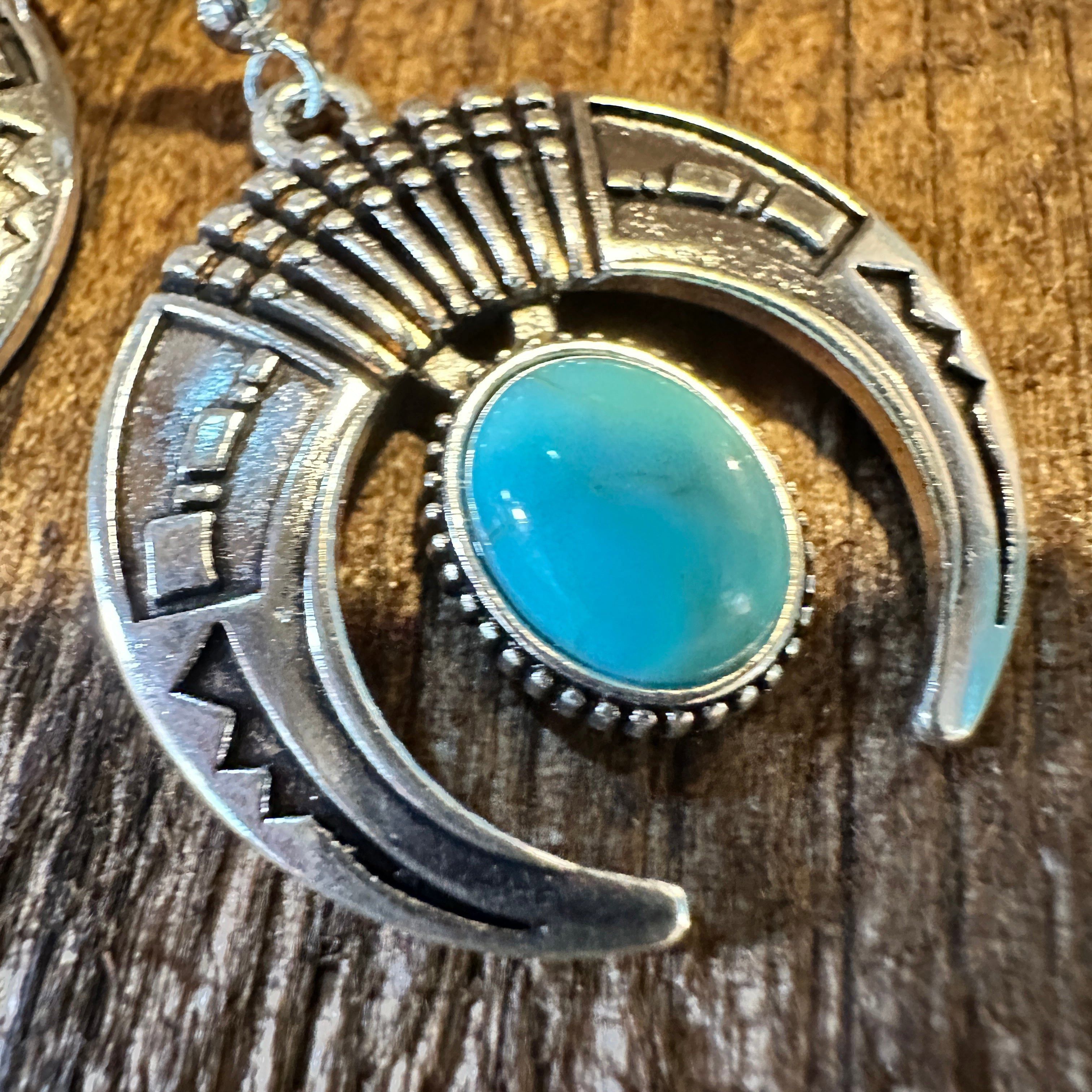 Other Turquoise Stone Bohemian Vintage Squash Droplet Dangle Earri Size ONE SIZE - 8 Thumbnail