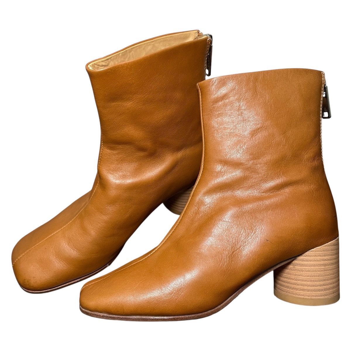 MM6 MM6 Maison Margiela Pebbled-leather Anatomic Ankle Boots Size US 8 / IT 38 - 1 Thumbnail