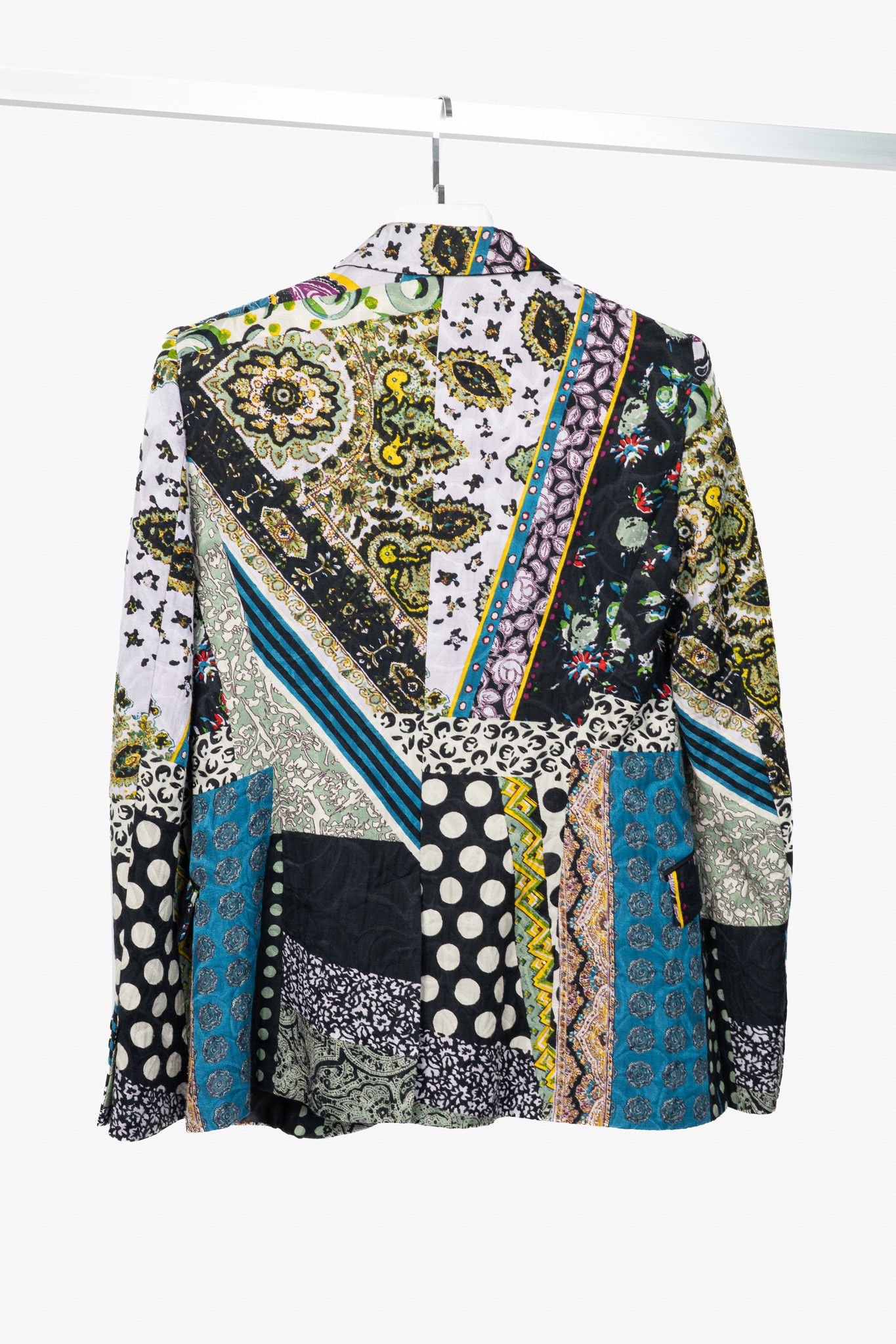 Etro Etro Multicolour Mixed-Print Textured Cotton Blazer Size M / US 6-8 / IT 42-44 - 2 Thumbnail