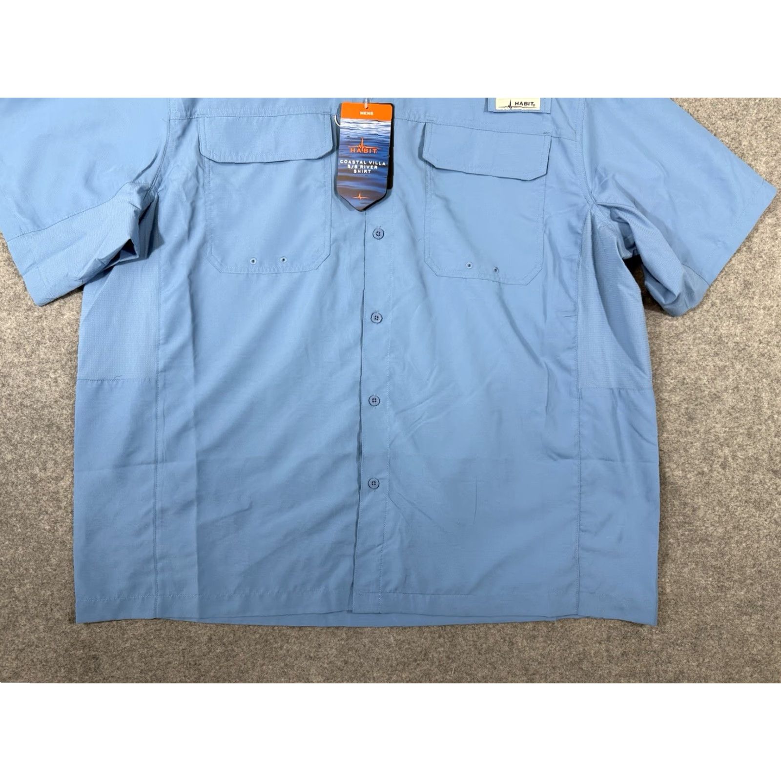 Habitat Habit Coastal Villa River Shirt Men 2XL Blue Short Sleeve Button Vented NWT Shirt Size US XXL / EU 58 / 5 - 3 Thumbnail