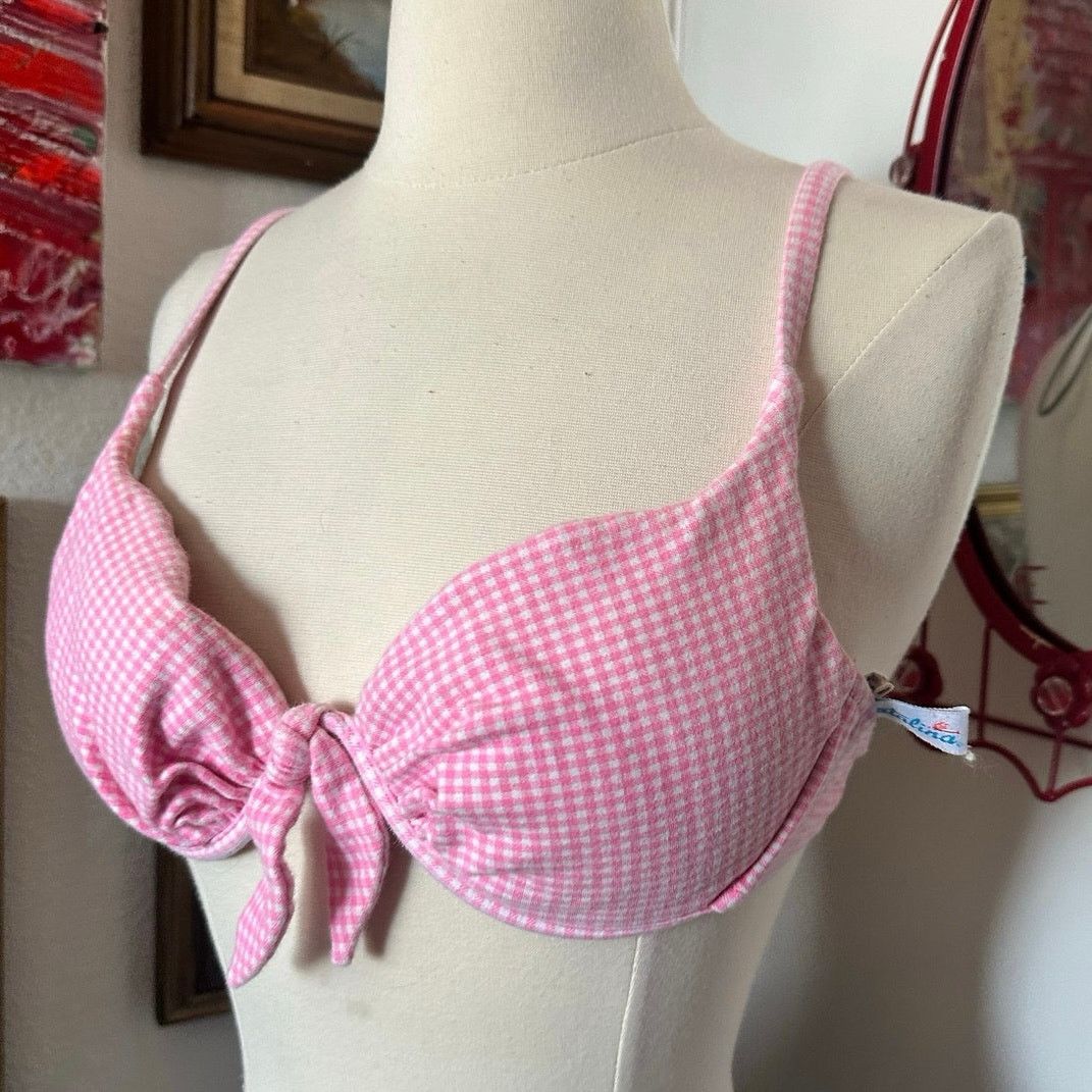 Catalina catalina gingham pink white swimsuit top bikini Size L / US 10 / IT 46 - 2 Thumbnail