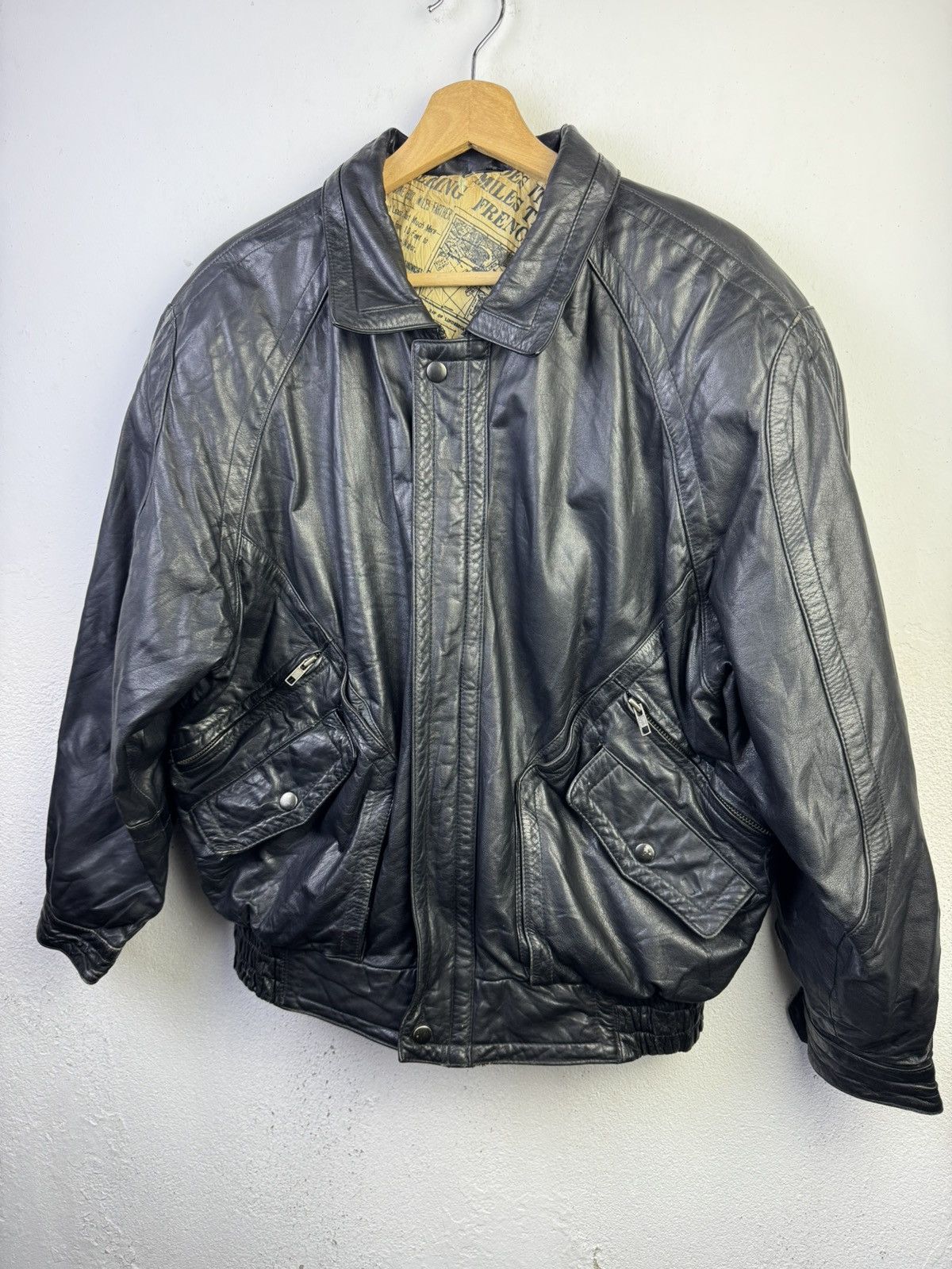 Vintage Vintage Leather Jacket The New York Times" newspaper Size US L / EU 52-54 / 3 - 3 Thumbnail