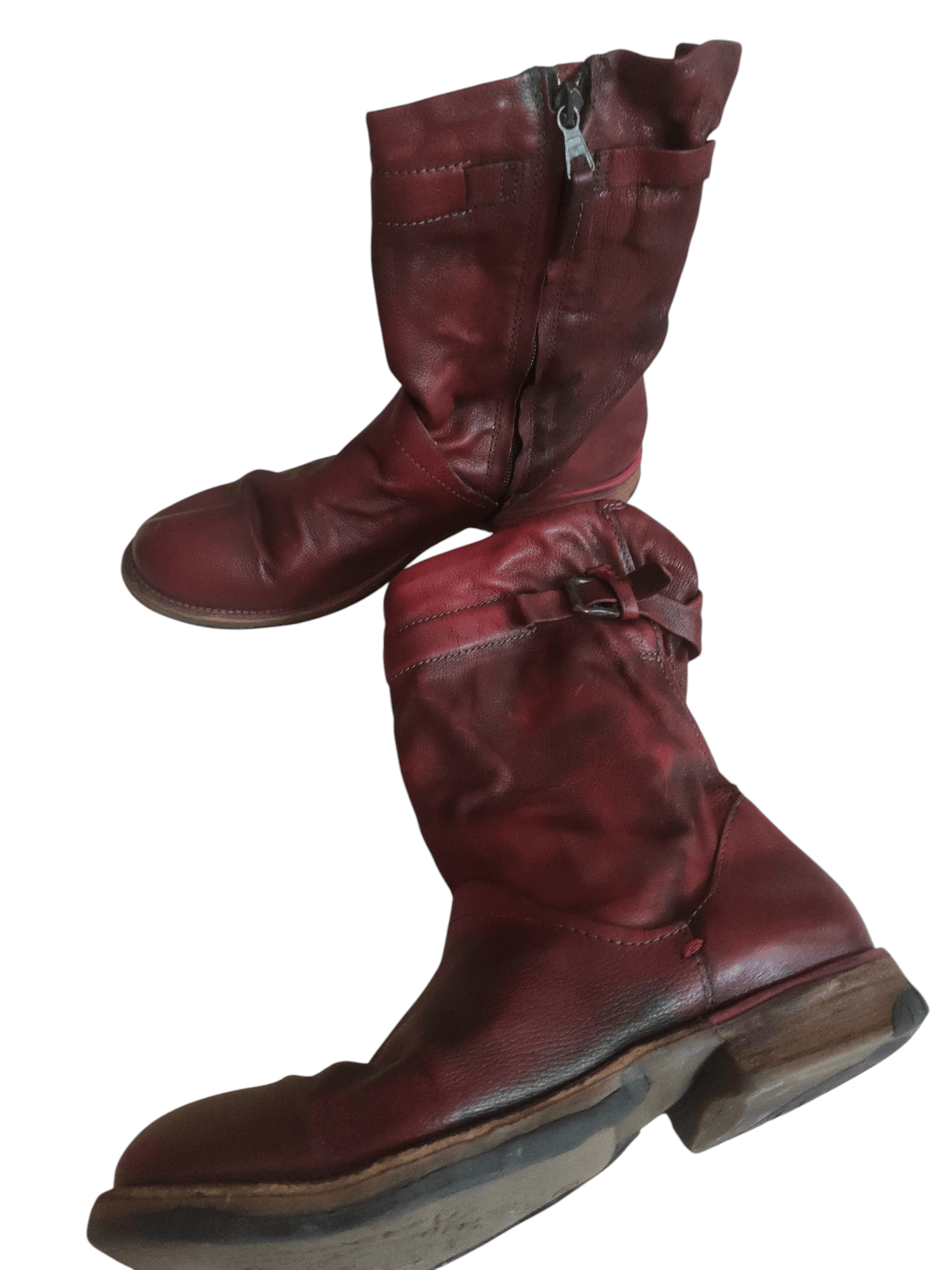 A.S.98 Airstep Ladies Avant-Garde Leather Combat Boots Shoes Size US 10.5 / IT 40.5 - 6 Thumbnail