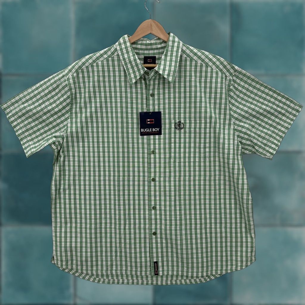 Bugle Boy VINTAGE Bugle Boy Shirt Mens XL Green White Plaid Short Sleeve Button Down NWT Size US XL / EU 56 / 4 - 1 Thumbnail