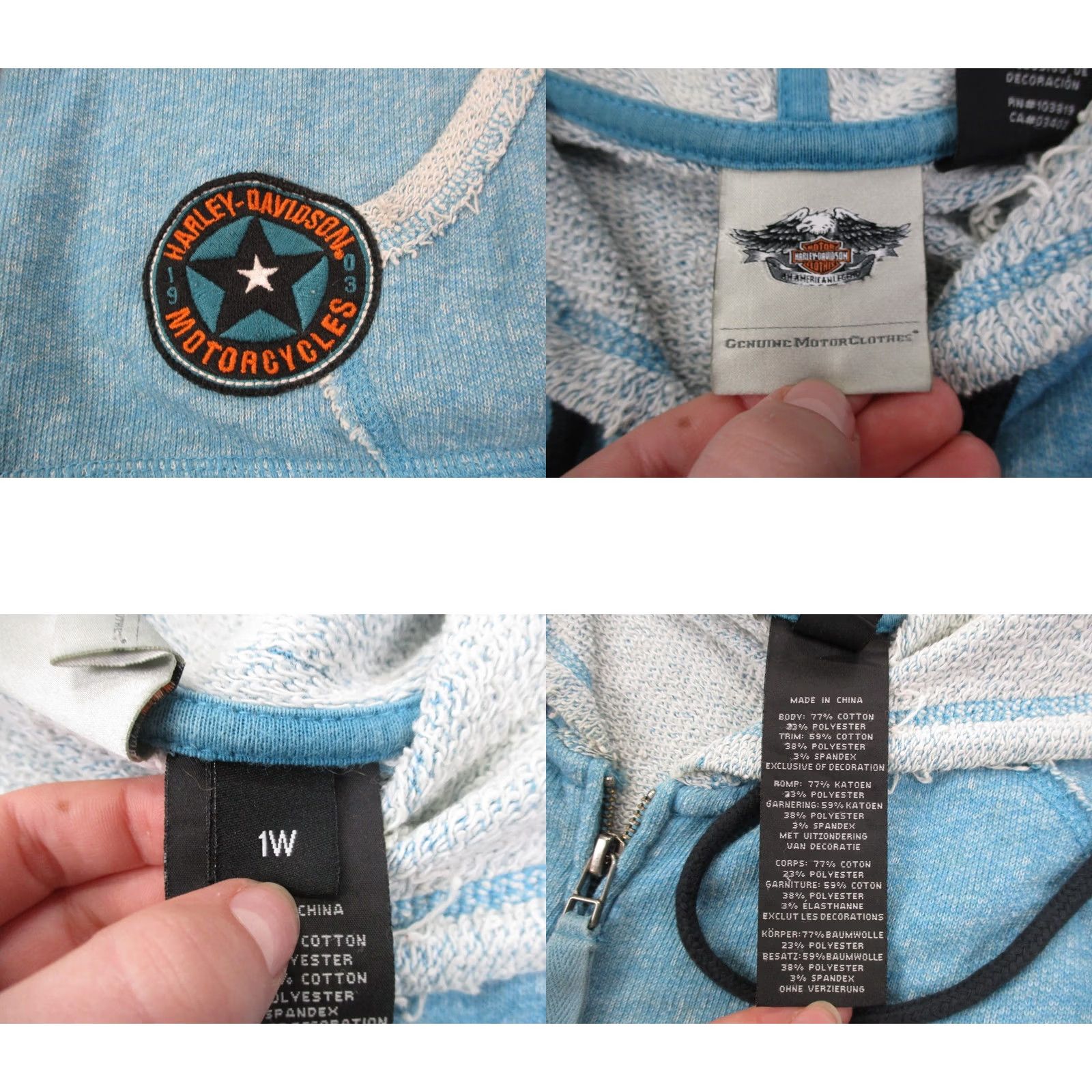 Harley Davidson Harley Davidson Hoodie Sweatshirt Womens 1X Blue Pullover Motorcycle Logo Y2K Size XL / US 12-14 / IT 48-50 - 8 Thumbnail
