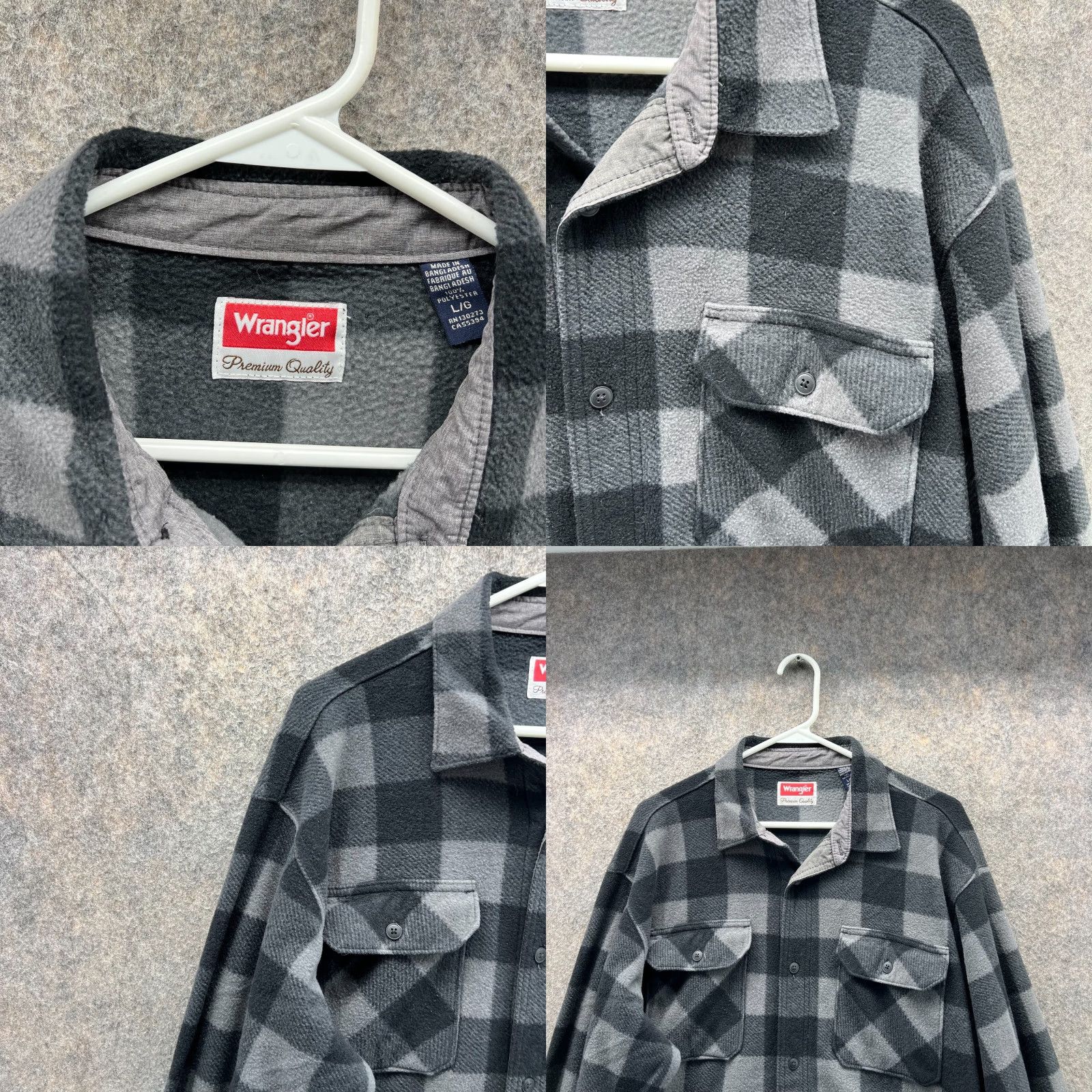 Wrangler VINTAGE Wrangler Shirt Men L Gray Plaid Pocket Button-Down Flannel Premium Size US L / EU 52-54 / 3 - 8 Thumbnail