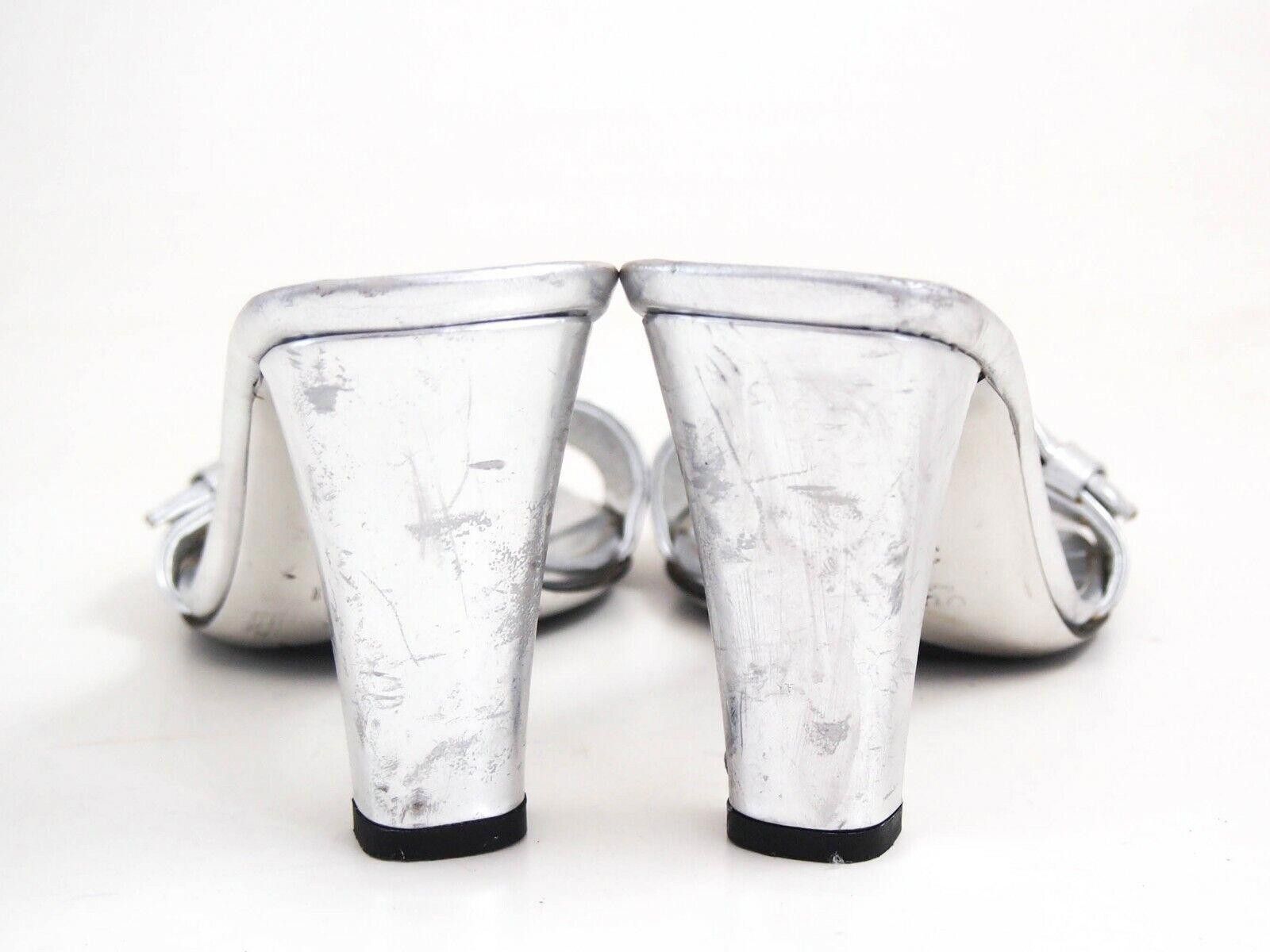 Gucci Gucci Horsebit Mules Sandals Heels Silver Leather US 6 EU 36 Size US 6 / IT 36 - 7 Thumbnail