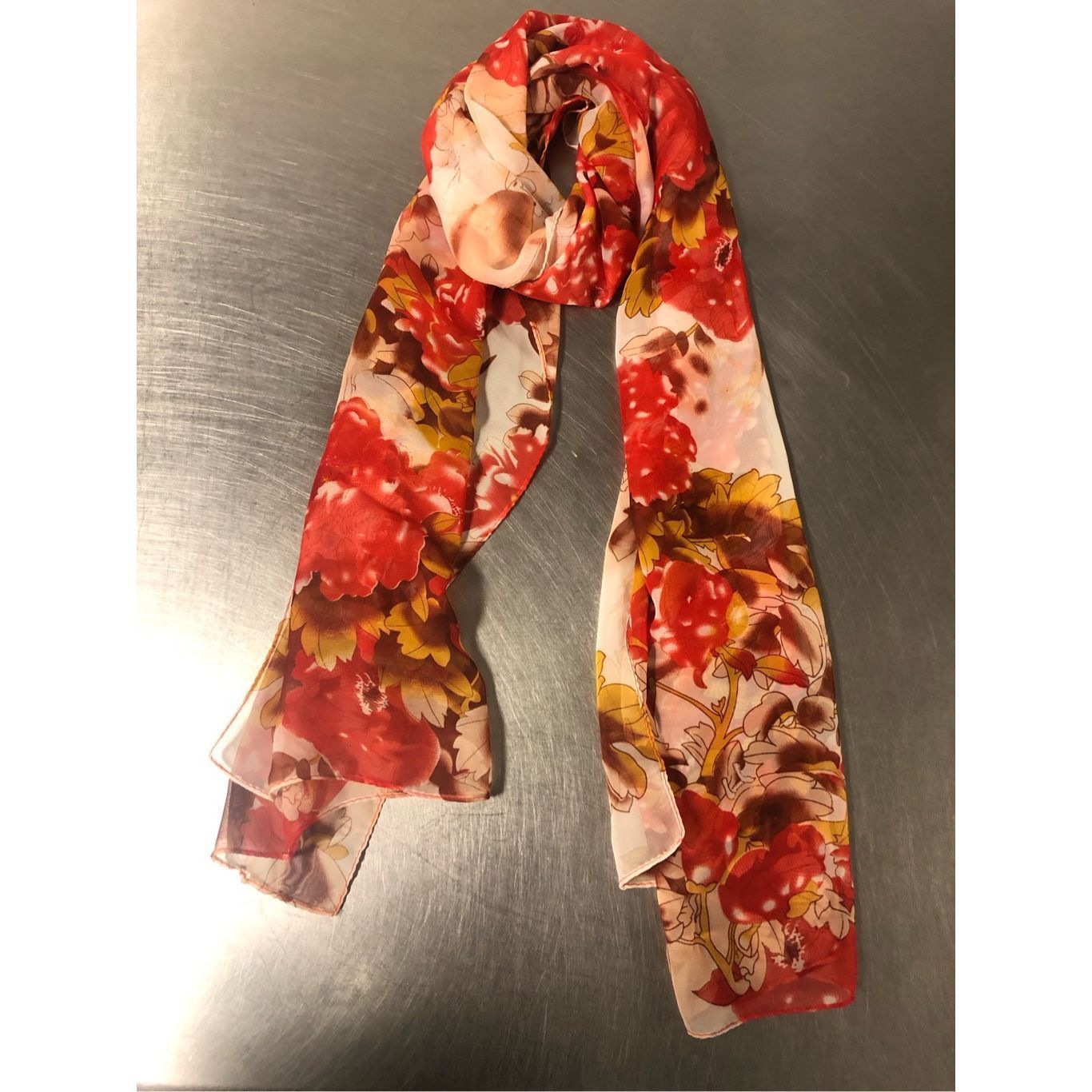 Other Bundle of 2 Scarfs Women’s Red Floral and Red Polka Dot Long Medium Scarf Bundle Size ONE SIZE - 2 Thumbnail