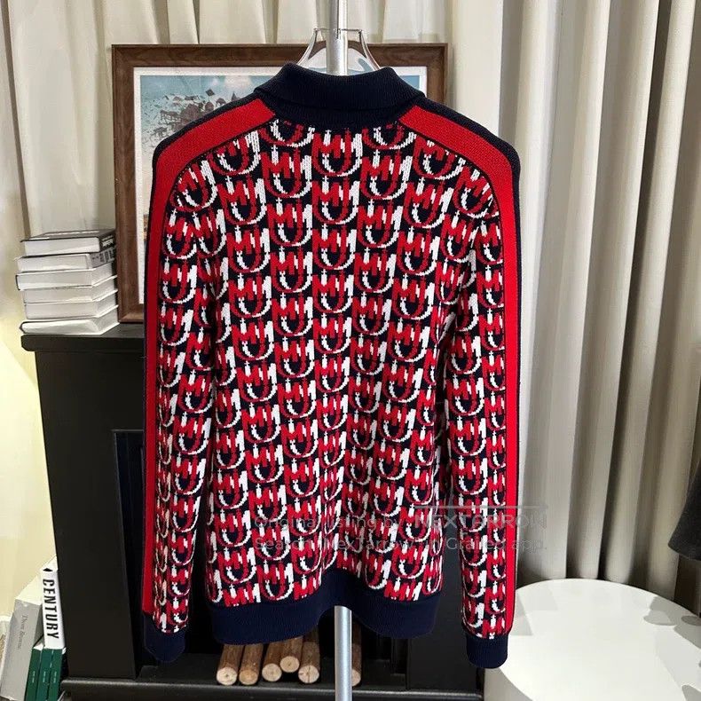 Miu Miu Miu Miu 36 Logo pattern mosaic wool knitted jacket jacket Size S / US 4 / IT 40 - 4 Thumbnail