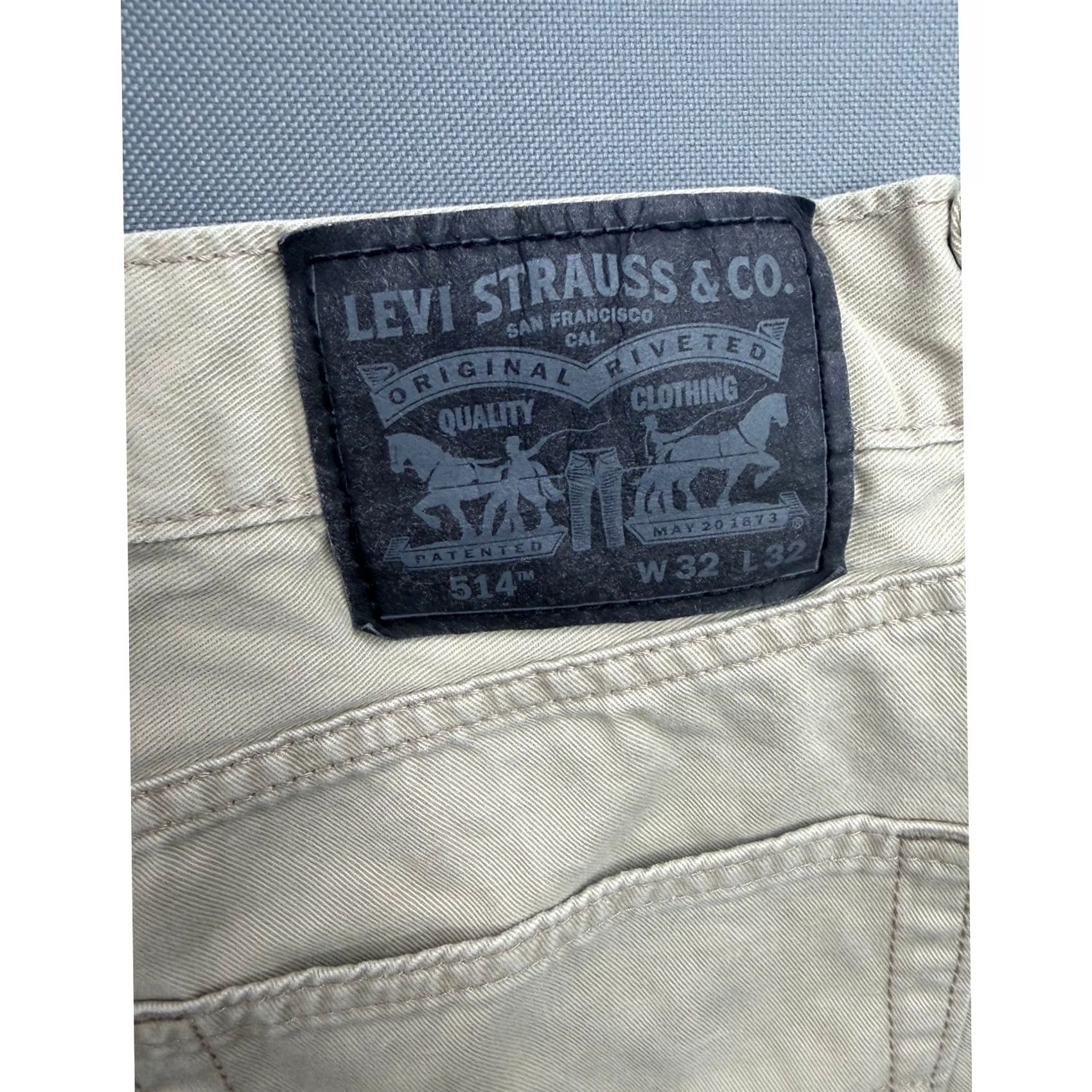 Levi's Levi's 514 Straight Fit Pants Mens Tan Khaki Cotton Twill 32x30 Size US 32 / EU 48 - 4 Thumbnail