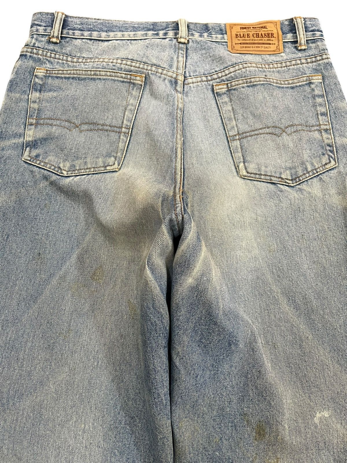 Japanese Brand Vintage Blue Chaser Baggy Mudwash Denim Size US 33 - 6 Thumbnail