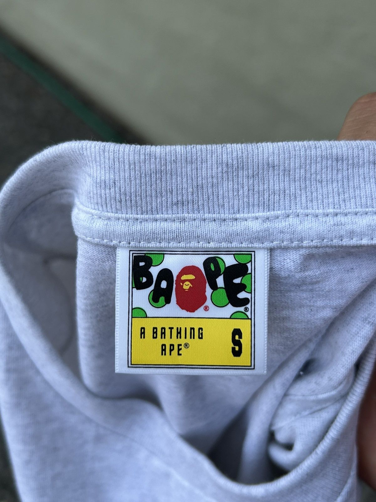 Bape Bape shark mouth tee glow in dark grey Size US S / EU 44-46 / 1 - 5 Thumbnail