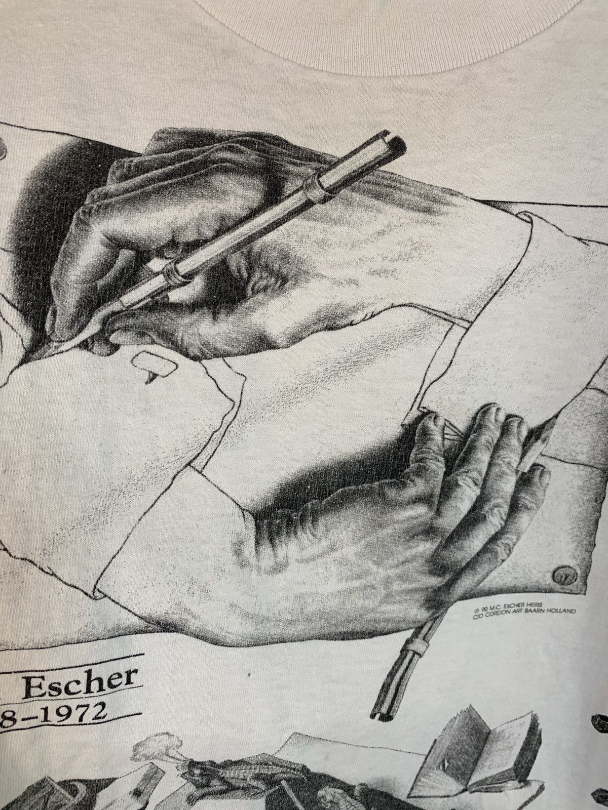 Vintage RARE* Vintage 1990 M.C. Escher Art AOP Single Stitch T-Shirt Size US M / EU 48-50 / 2 - 11 Thumbnail
