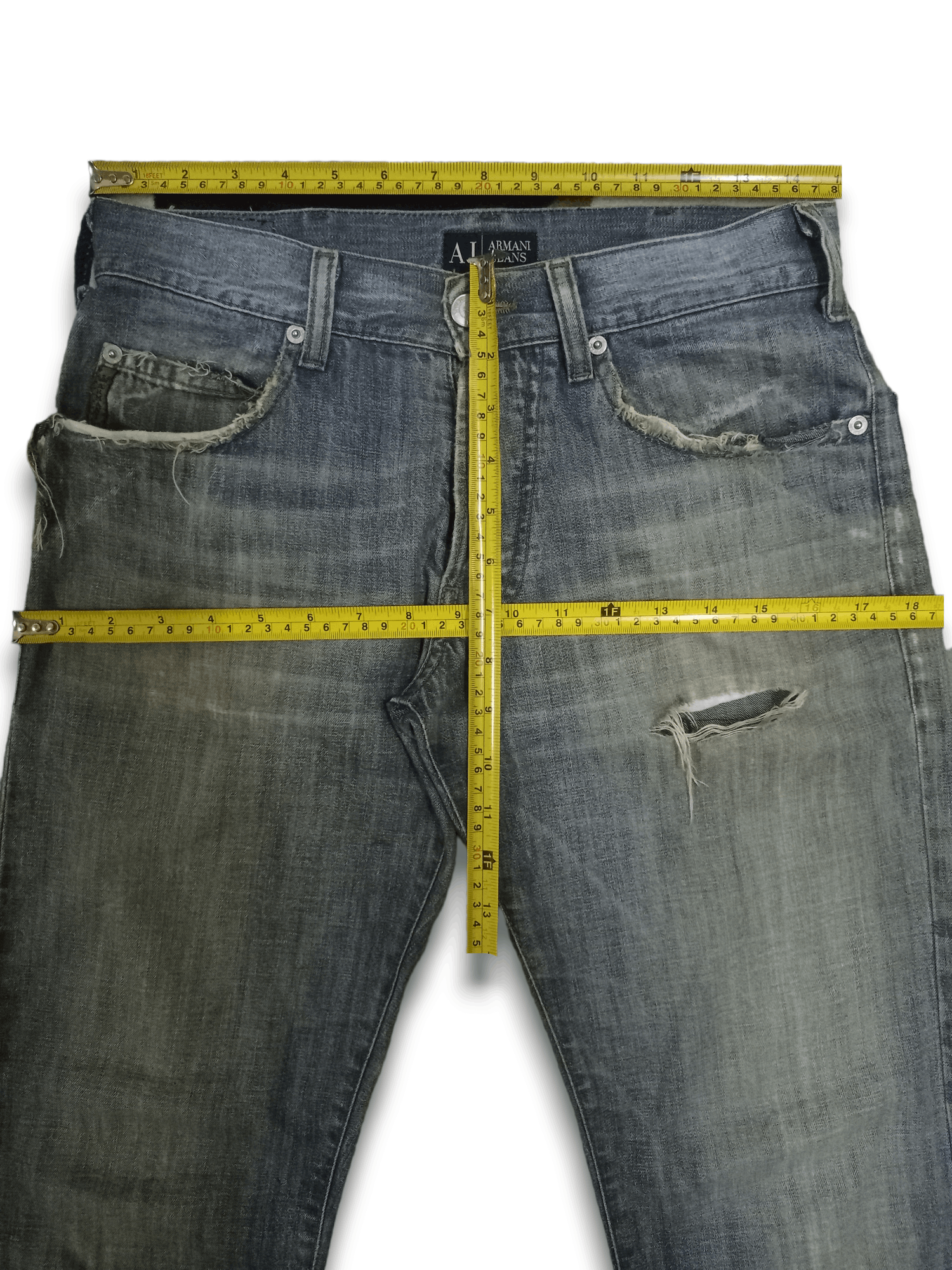 Armani Vintage Armani Distressed Flare Jeans Size US 30 / EU 46 - 11 Thumbnail