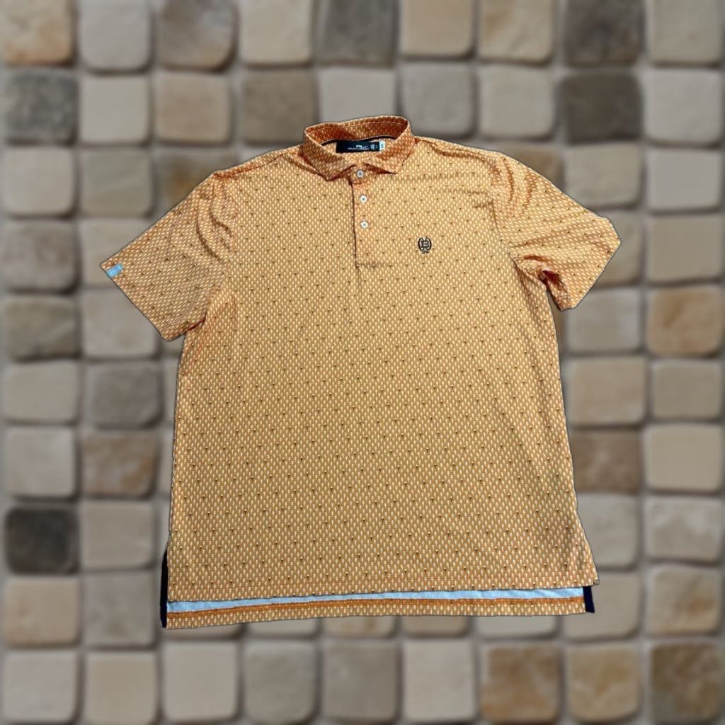 RLX Ralph Lauren RLX Polo Shirt Mens Large Orange Airflow Graphic Print Polo RLX Ralph Lauren Size US L / EU 52-54 / 3 - 1 Thumbnail
