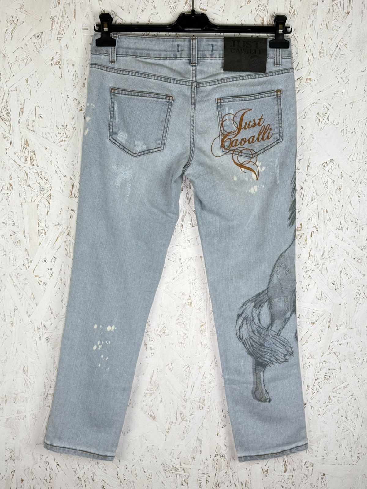 Just Cavalli Vintage Just Cavalli 2001 Horse Tattoo Printed Jeans Size 30 Size 31" - 9 Thumbnail