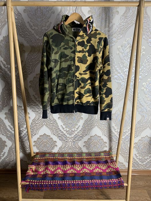 1st camo half online shark full zip hoodie