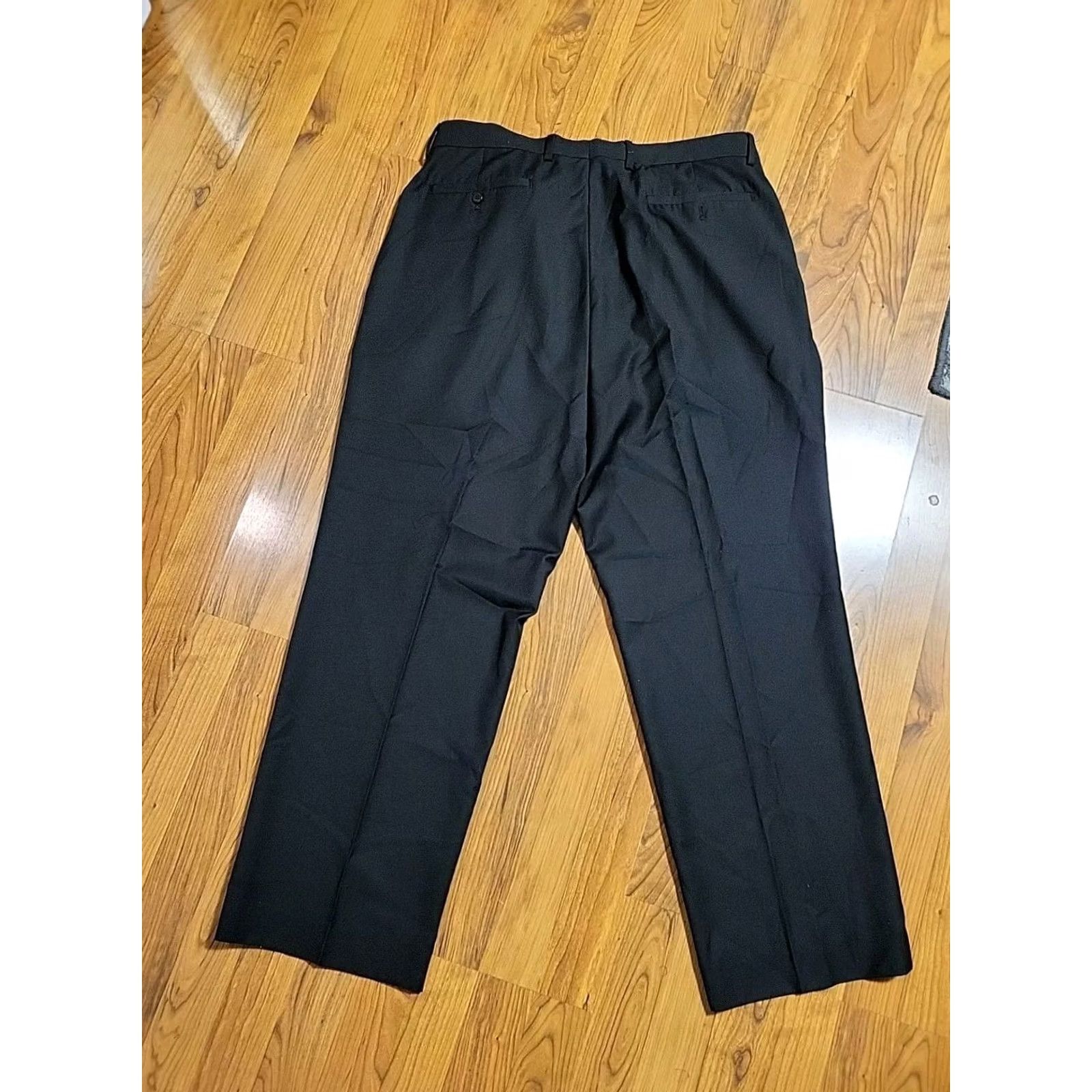 Vintage Louis Raphael Dress Pants Flat Front Black 38 x 30 Poly Blend Mens Regular Tailored Front Size US 38 / EU 54 - 4 Thumbnail