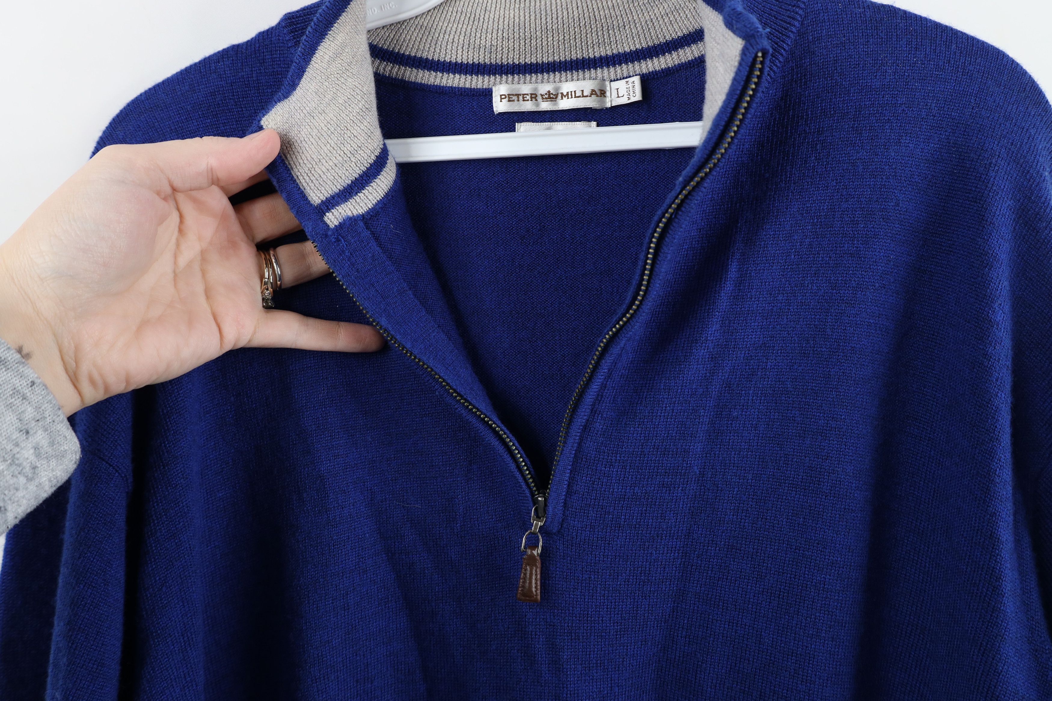 Peter Millar × Vintage Peter Millar Knit Half Zip Pullover Sweater Golfing Blue Size US L / EU 52-54 / 3 - 5 Thumbnail