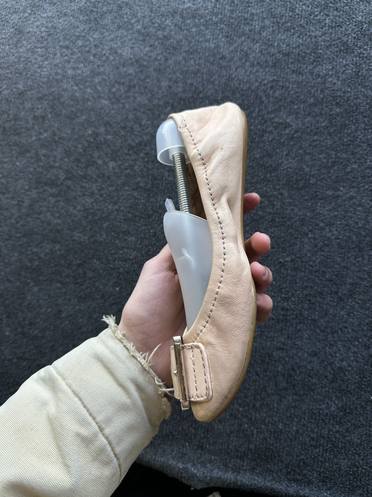 Dior GRAIL🚨 DIOR CHRISTIAN BEIGE Leather Ballet Flats luxury Size US 6.5 / IT 36.5 - 4 Thumbnail