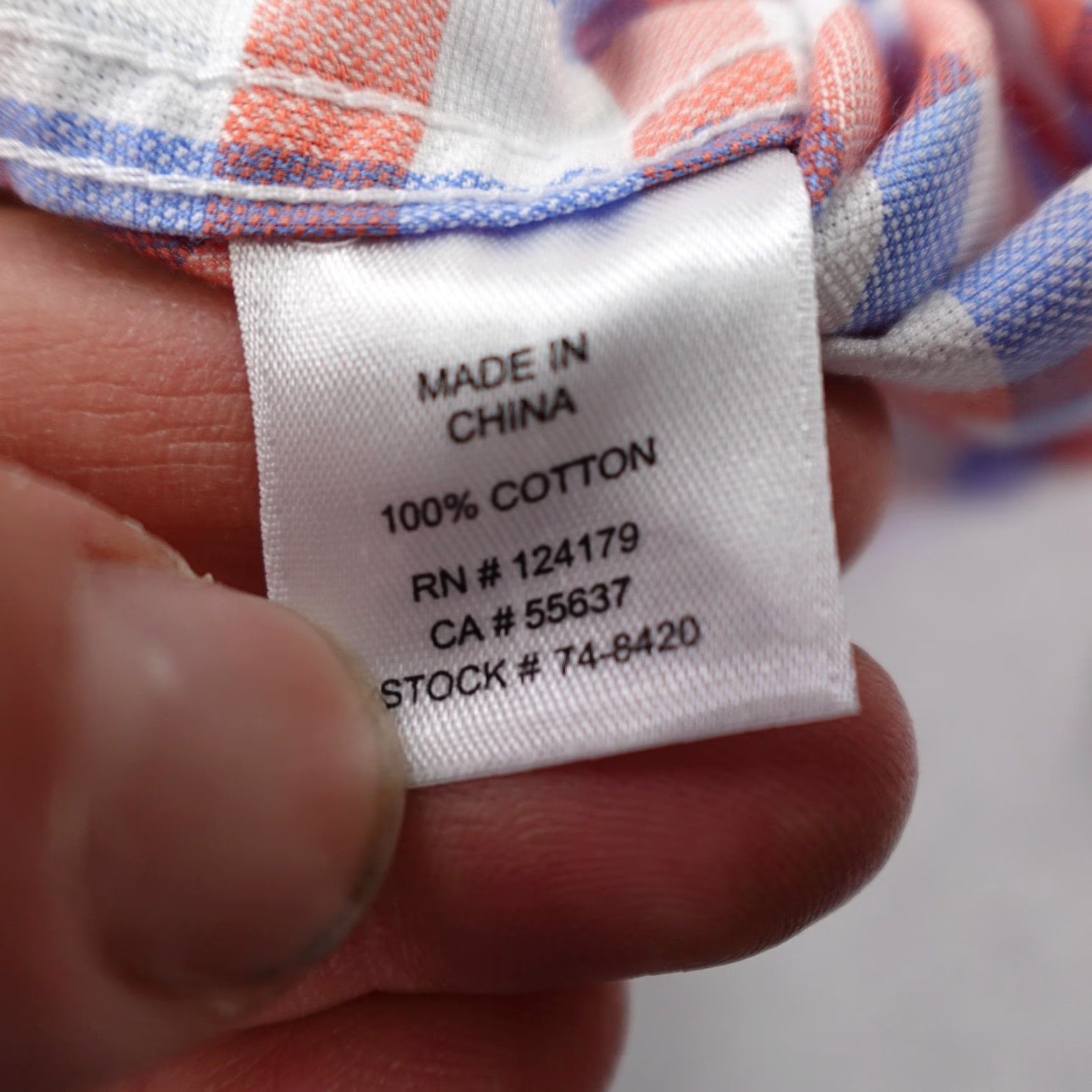 Johnston & Murphy Johnston & Murphy Shirt XL White Blue Orange Gingham Check XC4 Extreme Comfort Men's Button-Up Long Sleeve Size US XL / EU 56 / 4 - 5 Thumbnail