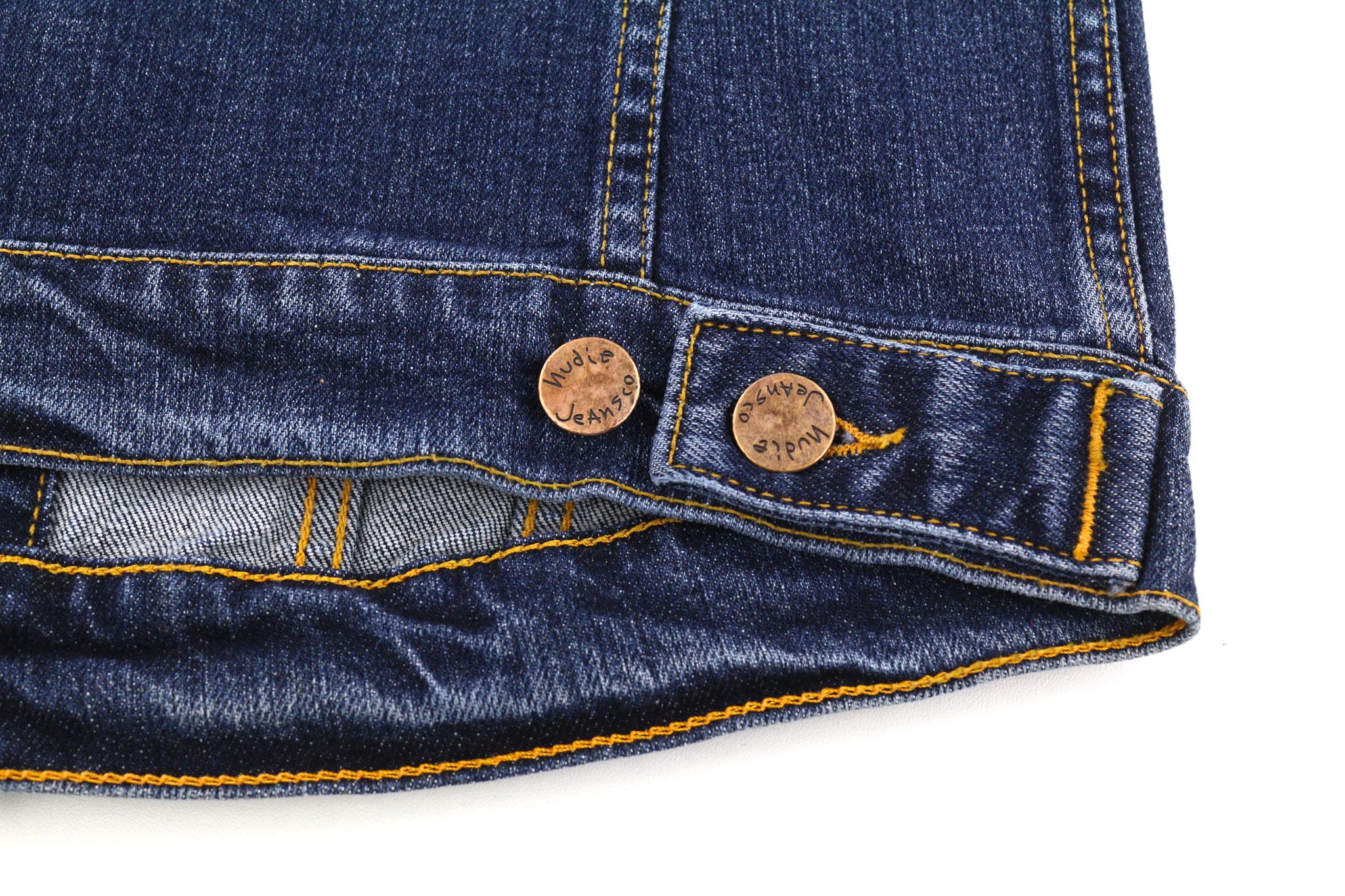 Nudie Jeans PERRY XS Excellent Blue Washed Logo Denim Jacket 81956 Size US XS / EU 42 / 0 - 7 Thumbnail