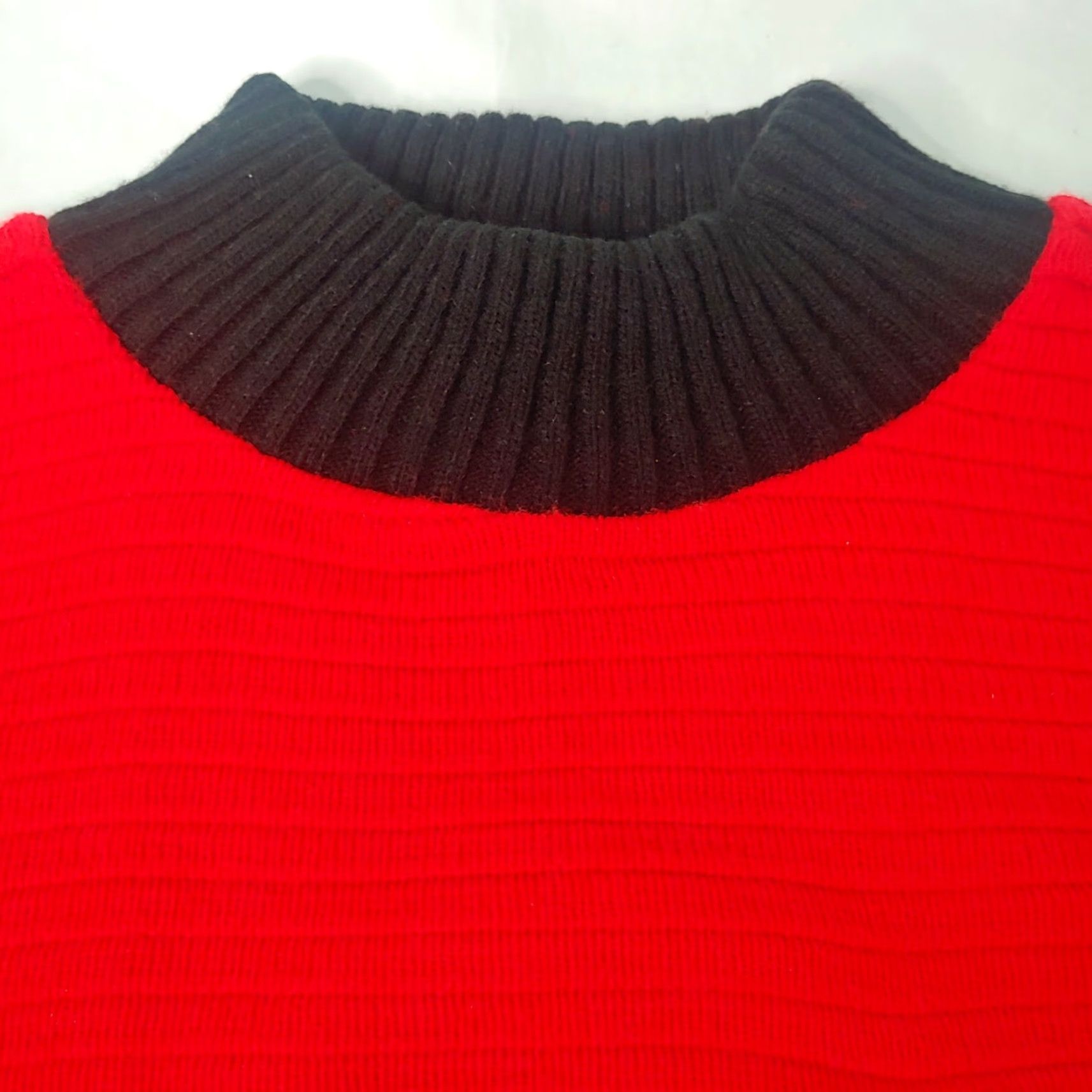 Vintage VINTAGE Arielle Sweater Red Glitter Abstract 1980s L Large Knit Pullover Mock Neck Long Sleeve Women's Size L / US 10 / IT 46 - 5 Thumbnail