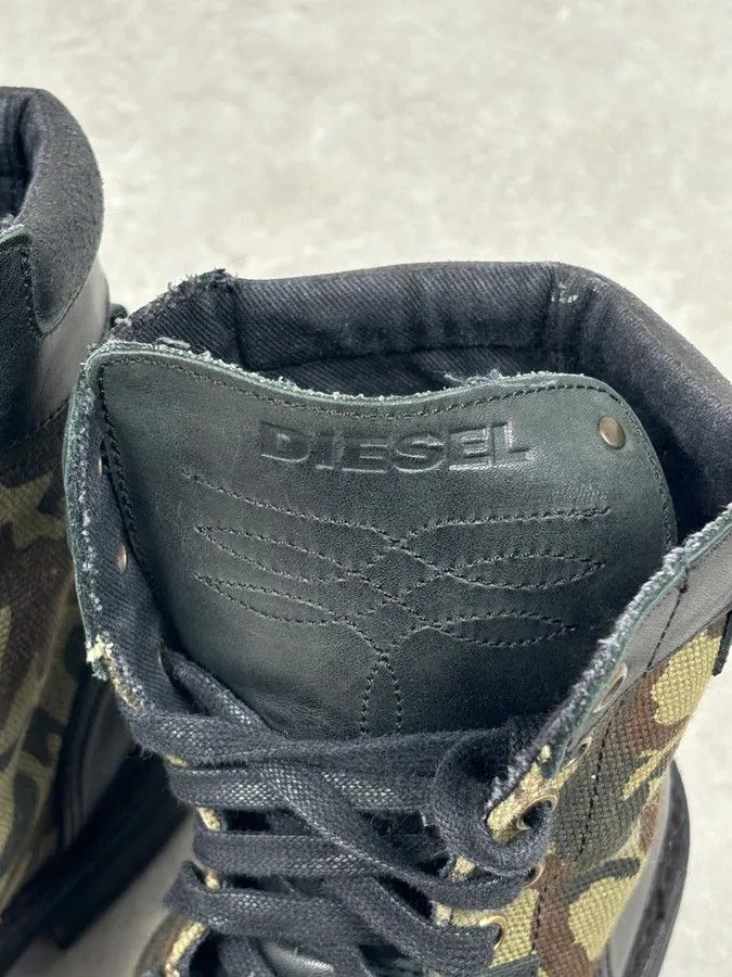Diesel Diesel Black Leather Camouflage Military Lace-Up Boots Size US 10 / EU 43 - 19 Thumbnail