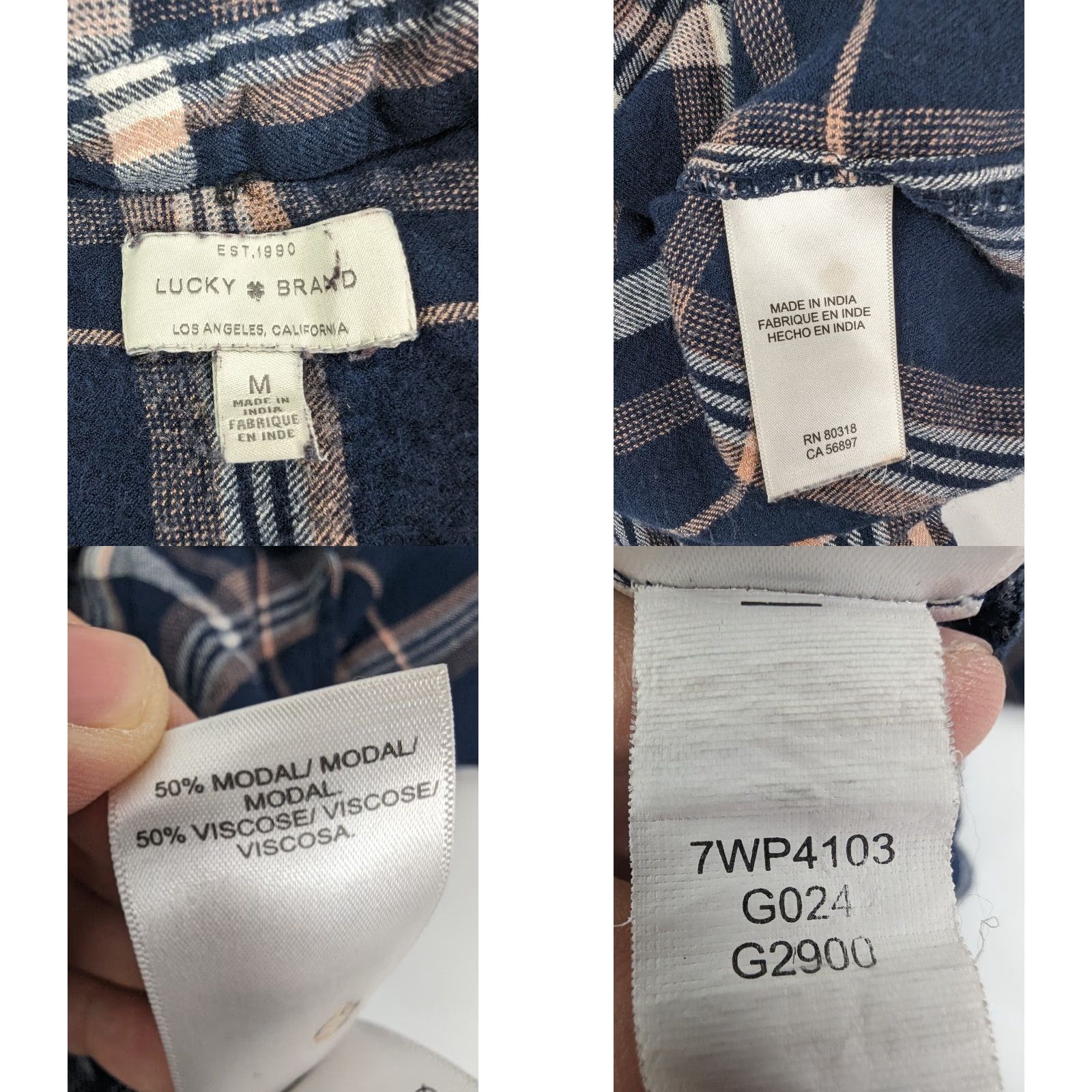 Lucky Brand Lucky Brand Shirt Medium Womens Plaid Flannel Button Basic Lightweight 7WP4103 Size M / US 6-8 / IT 42-44 - 8 Thumbnail