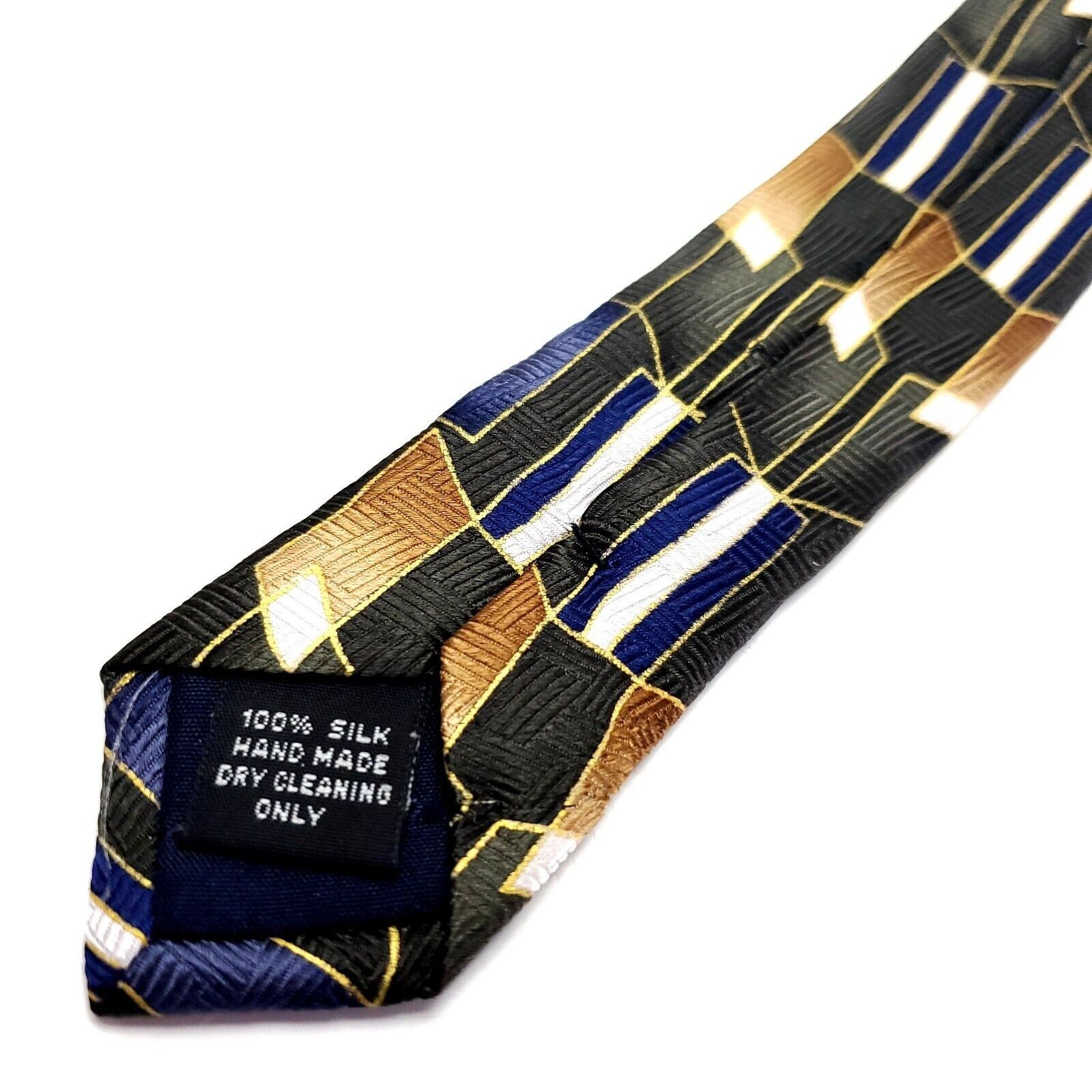 Designer Progresso Multi Colored Silk Tie Woven Geometric Size ONE SIZE - 5 Thumbnail