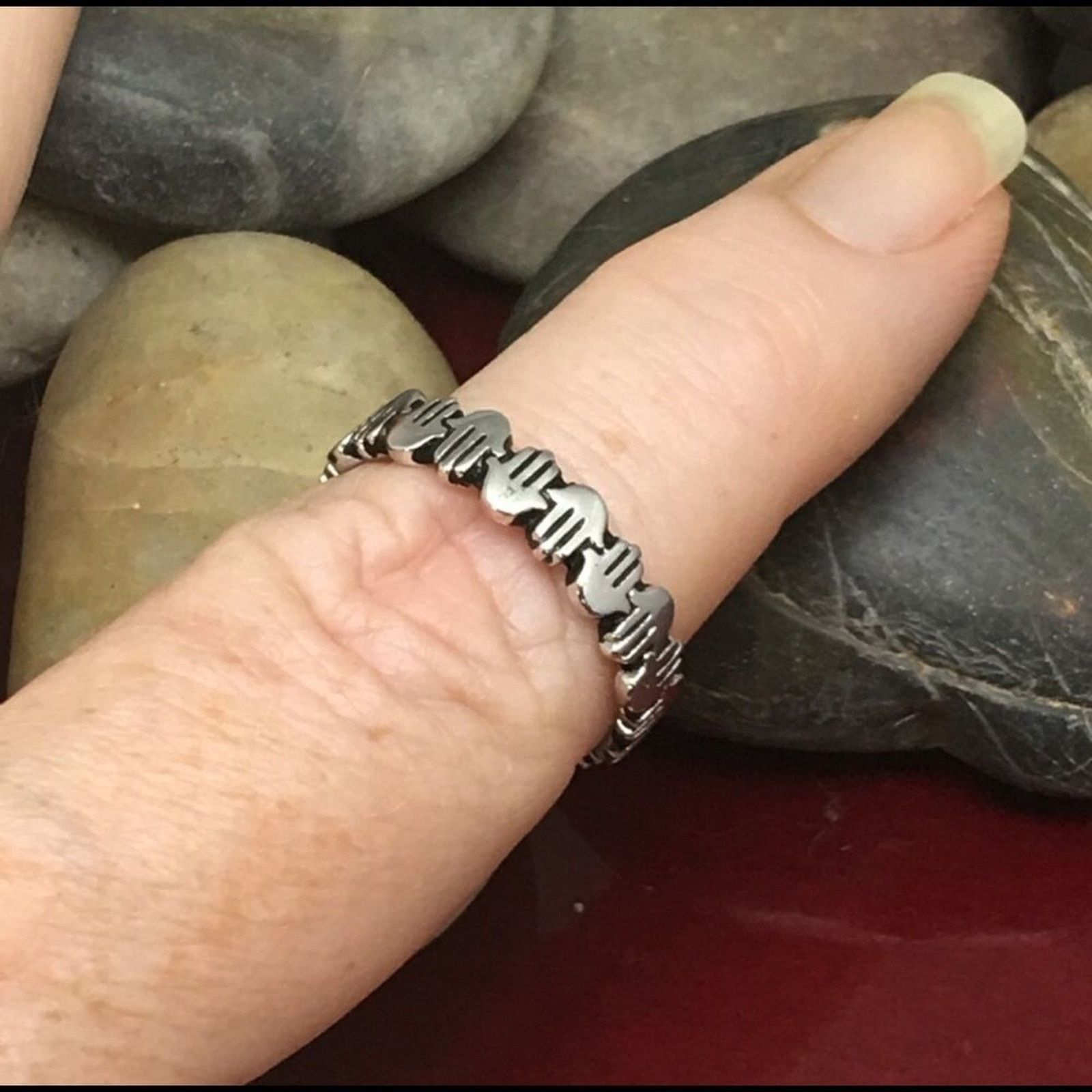 The Unbranded Brand Sterling Silver Hamza Band Eternity Ring Size ONE SIZE - 1 Thumbnail