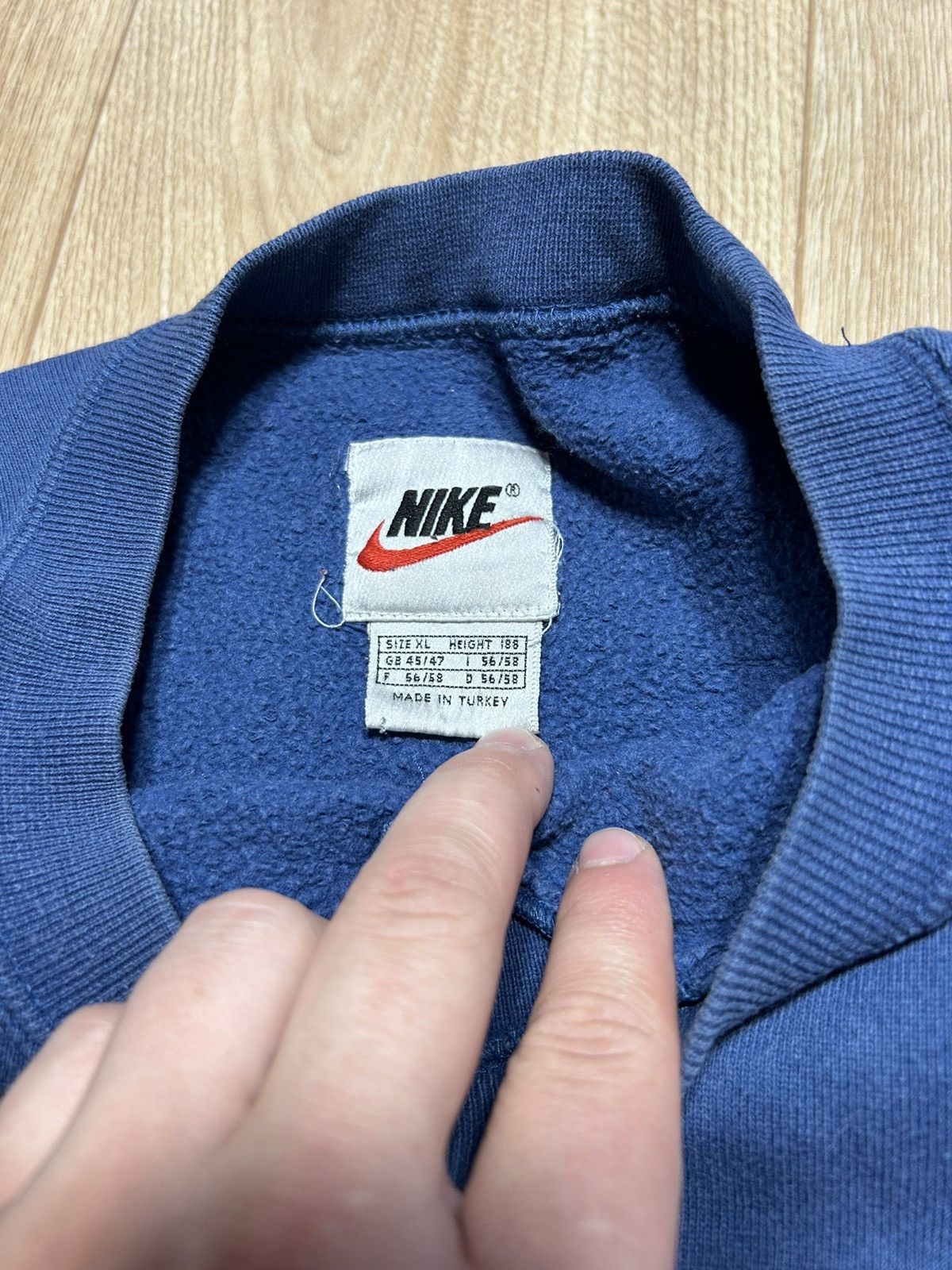 Nike Rare Vintage 90s Nike Big Central Logo Sweatshirt Size US XL / EU 56 / 4 - 18 Thumbnail