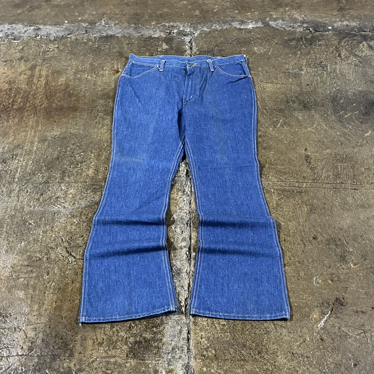 Levi's × Vintage × Wrangler Crazy Vintage 60s 70s Wrangler Bell Bottom Flare Jeans Size US 36 / EU 52 - 2 Thumbnail