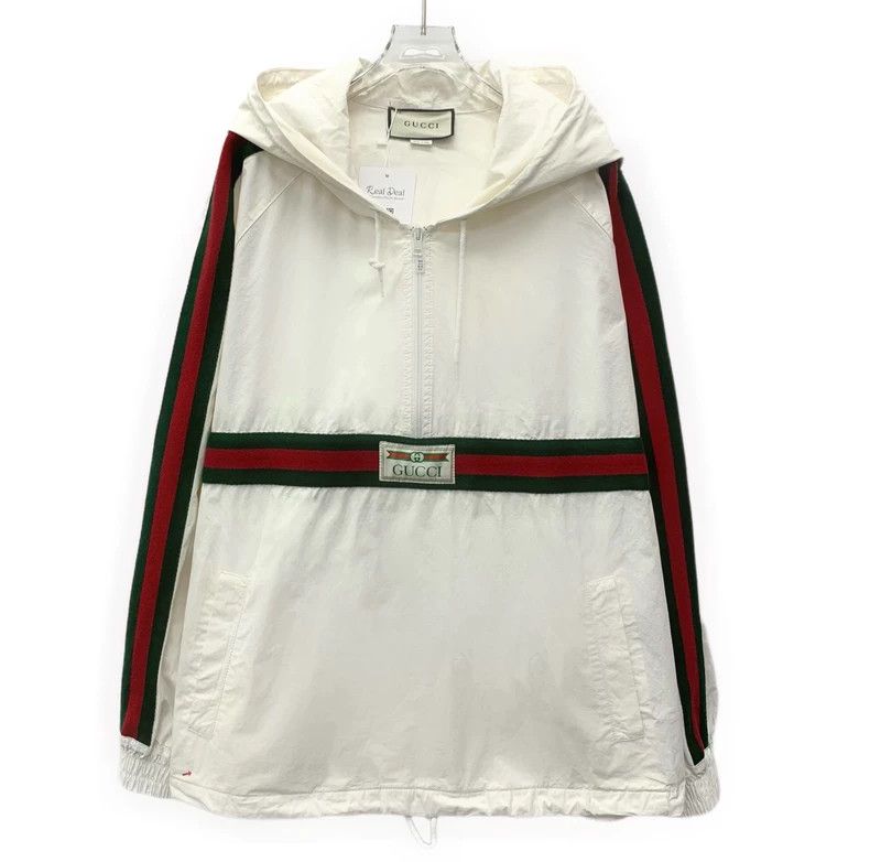 Gucci Gucci Color-blocked striped webbing cotton hooded half-zip Size US XL / EU 56 / 4 - 1 Thumbnail