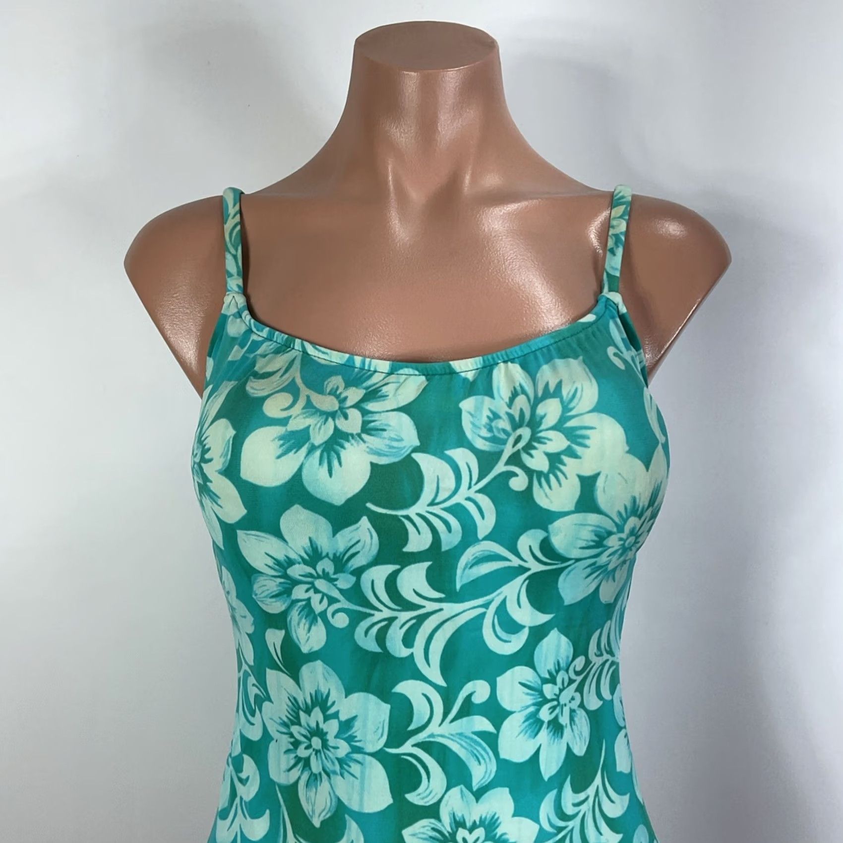 AQUA VINTAGE Leilani One Piece Swimsuit Aqua Blue Floral Hi-Cut 90s Y2K Womens Size 10 Size ONE SIZE - 3 Thumbnail
