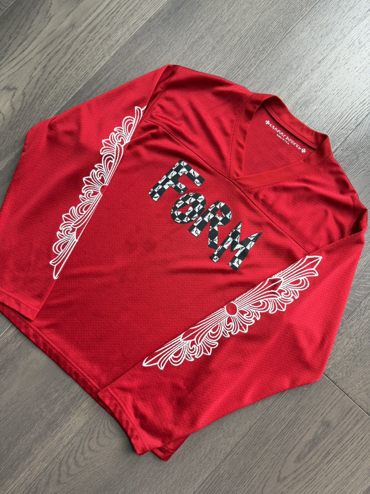 Chrome Hearts Form Red Mesh Jersey Long Sleeve Shirt