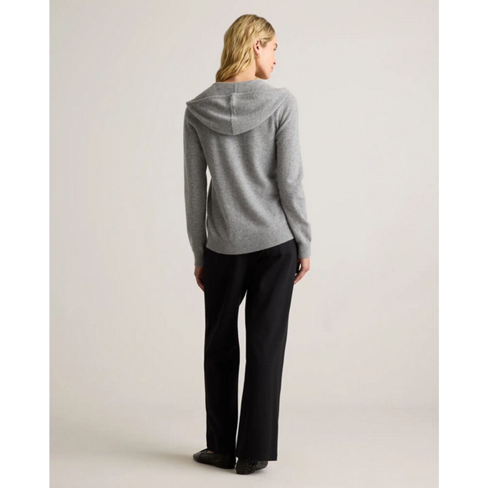 Quince Quince Women Mongolian Cashmere Full-Zip Hoodie Grey XS NWT Size XS / US 0-2 / IT 36-38 - 5 Thumbnail