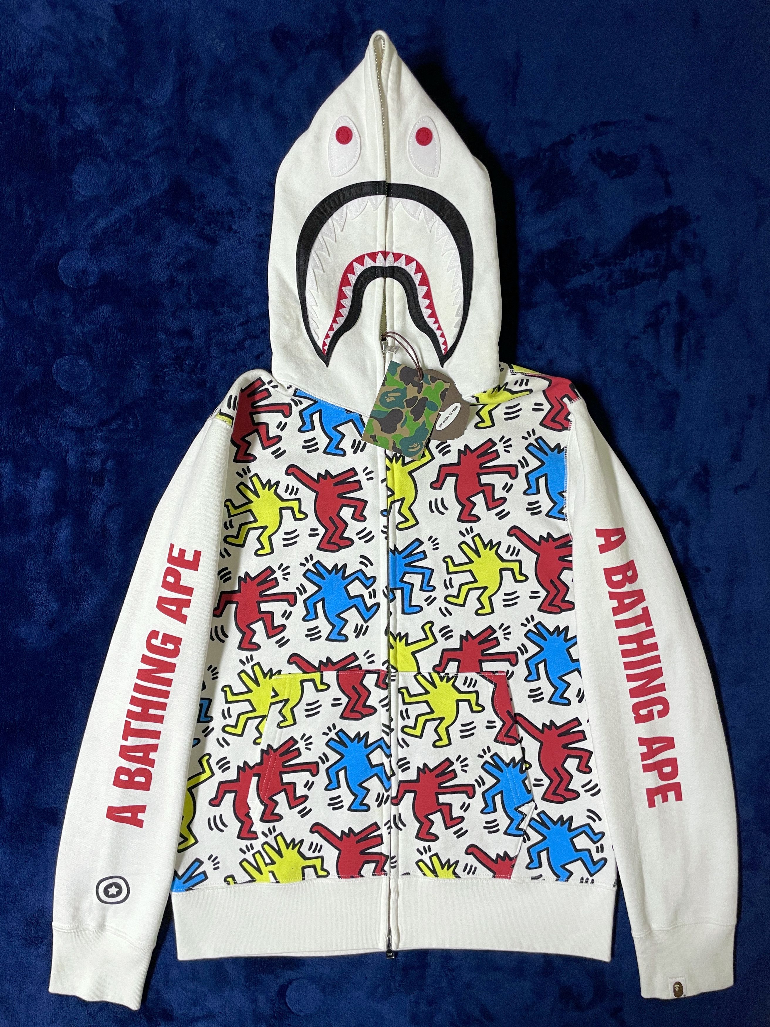 Bape Keith Haring Bape X Kieth Haring Shark Full Zip Hoodie Grailed