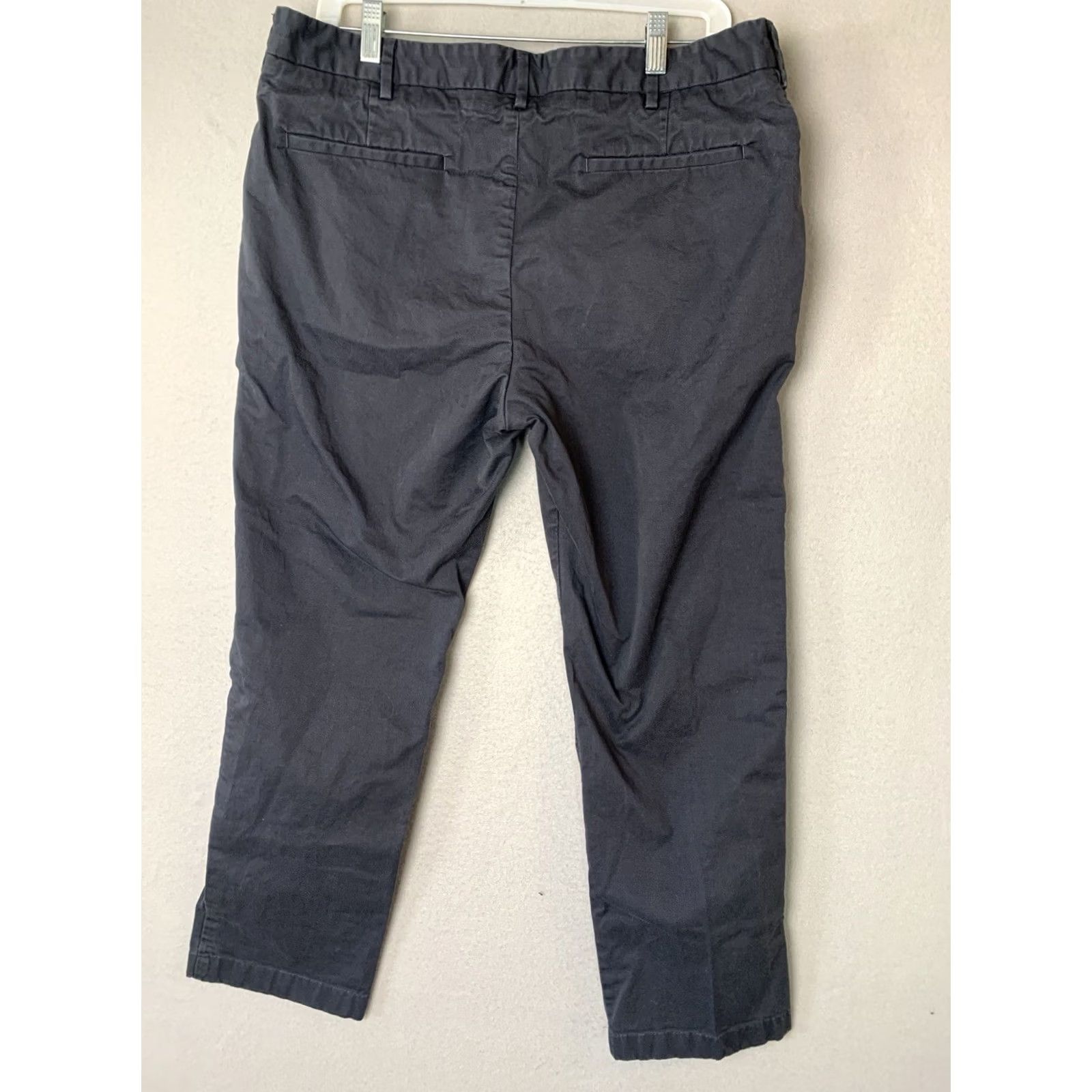 Vintage Spoke SHARPS Trousers Mens W36 L30 Black Cotton Twill Slim Regular Chino. Size US 36 / EU 52 - 2 Thumbnail