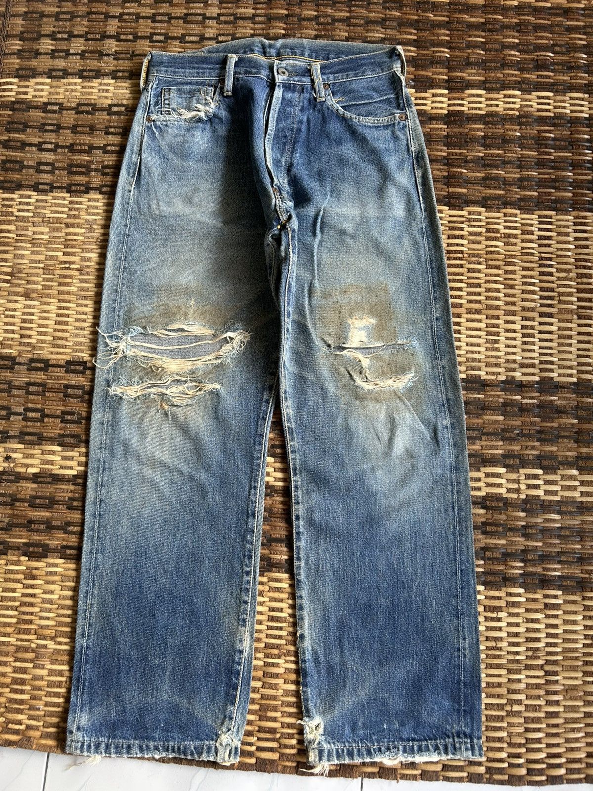 Japanese Brand × Kapital × Vintage Japanese Salvedge Vintage Distressed Denim Jeans Size US 29 - 2 Thumbnail