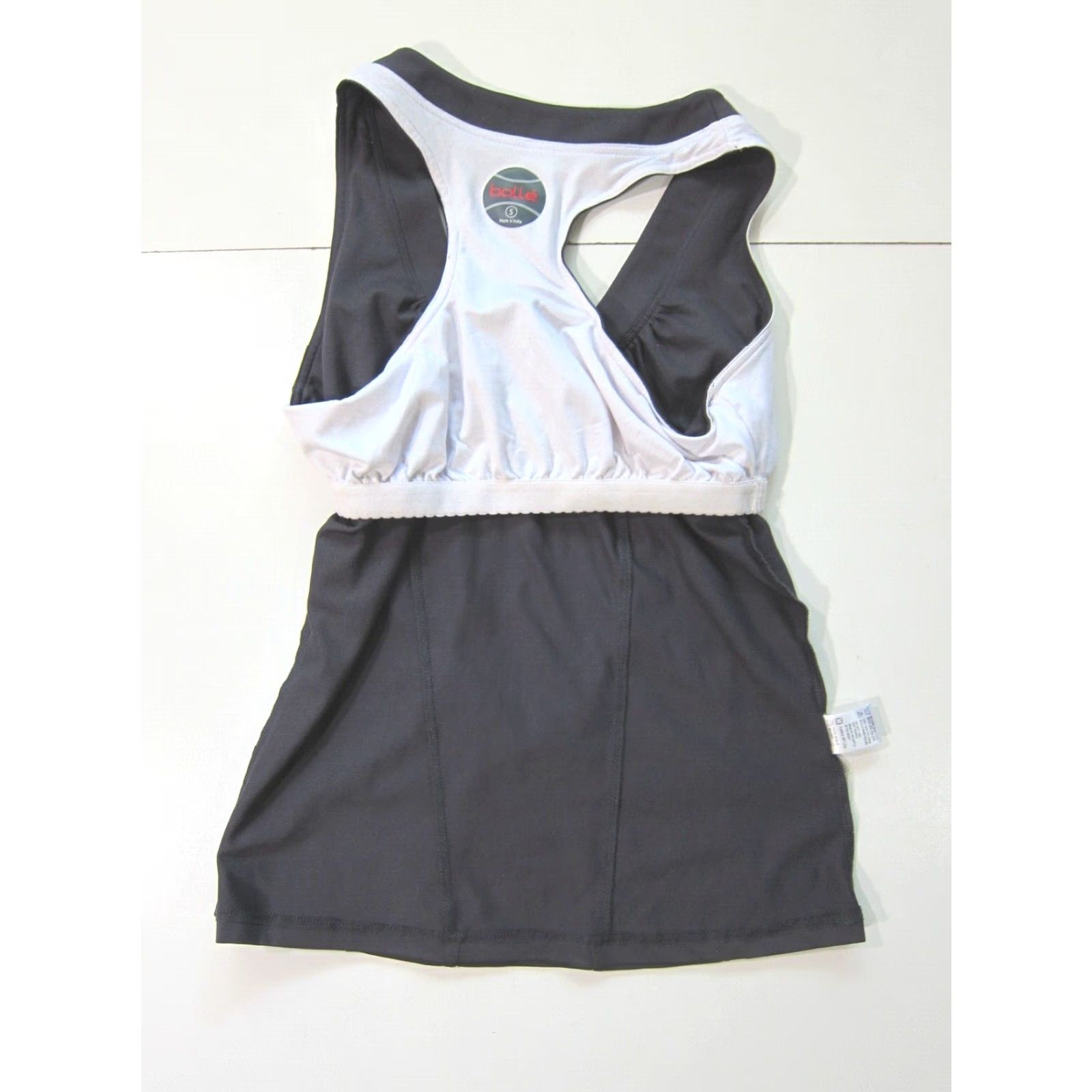 Vintage Bolle' Grey Stretch Built In Bra T-Back Yoga Run Workout Top Shirt Women Small Size S / US 4 / IT 40 - 6 Thumbnail