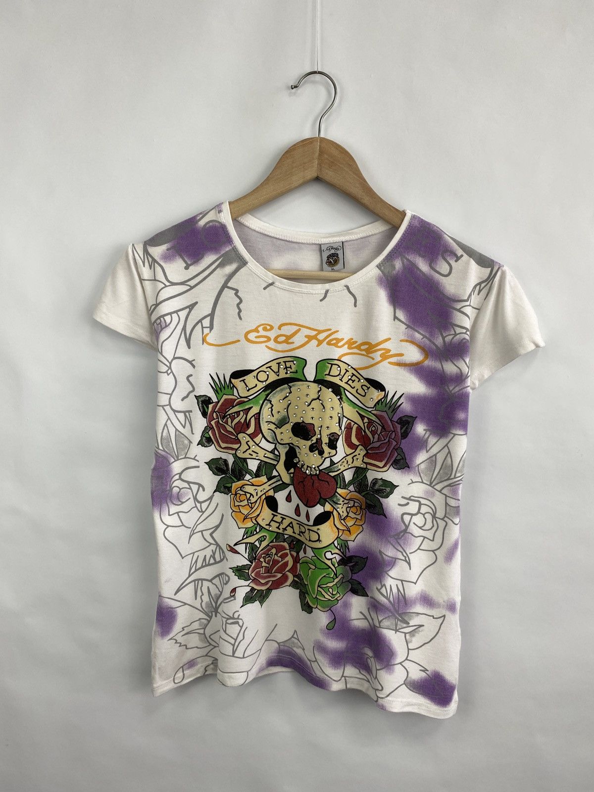 Ed Hardy 🇺🇸 Vintage 90s Ed Hardy Christian Audigier Y2K T-Shirt Rare Size M / US 6-8 / IT 42-44 - 3 Thumbnail