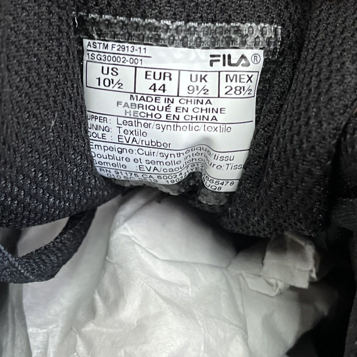 Fila Fila Memory Workshift SR Black 1SG30002-001 Men Size 10.5 Size US 10.5 / EU 43-44 - 7 Thumbnail